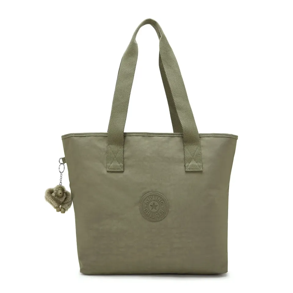Kipling Anina shopper Almost Sage medium A4 met buidel
