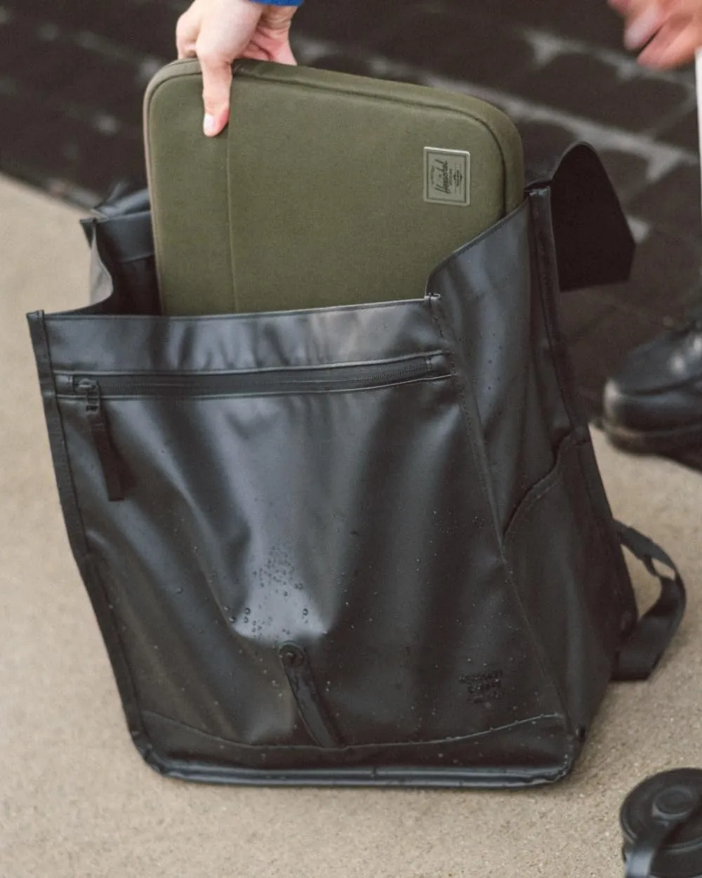 Herschel City rugzak 18L cloud grid grijs