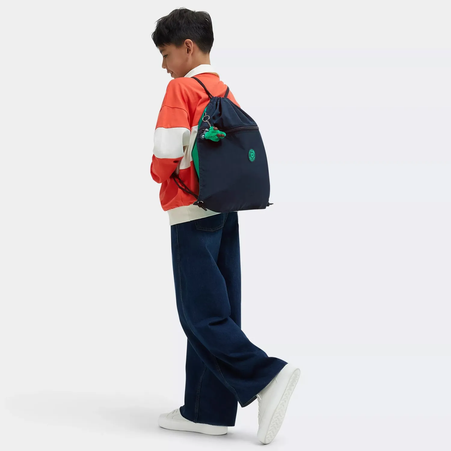Kipling Supertaboo gymtas Blue Green Block Medium waterafstotend