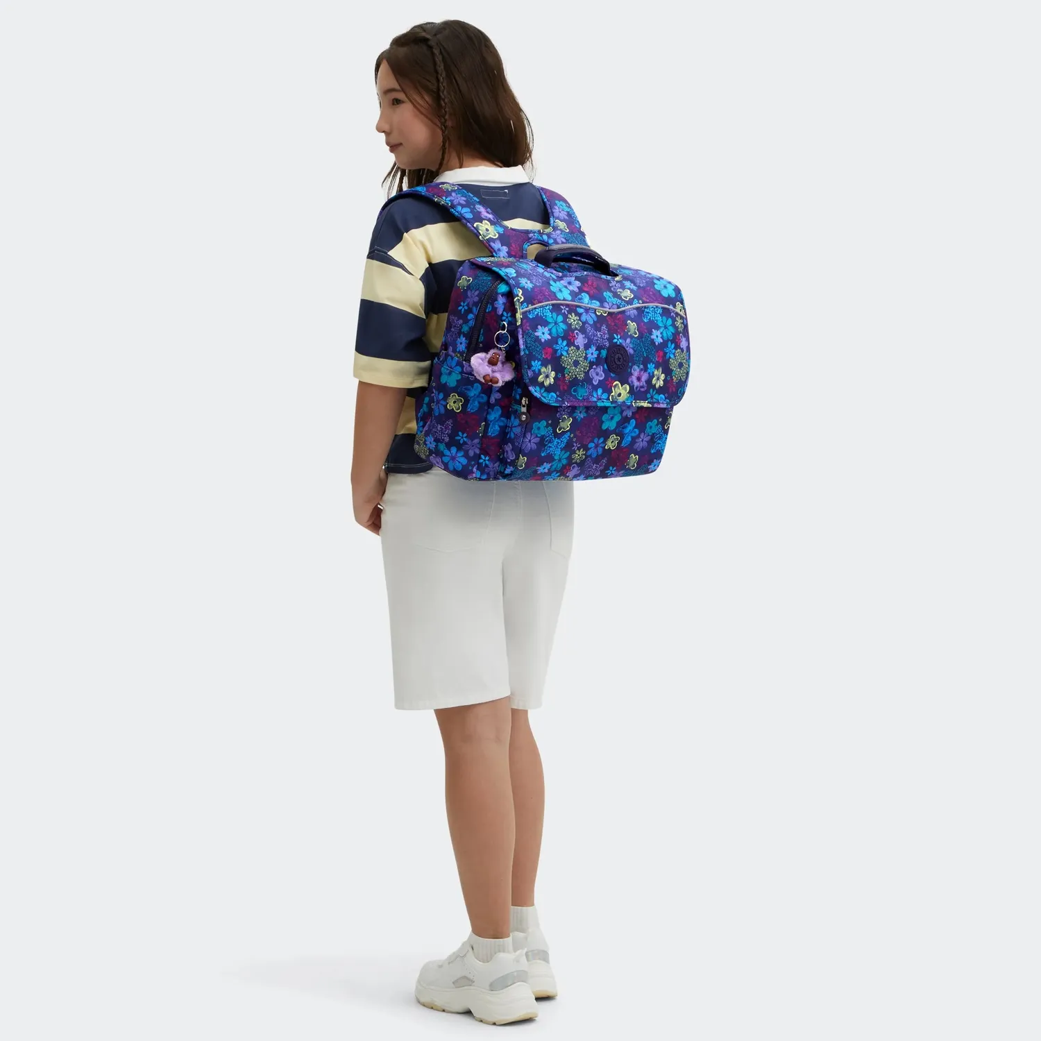 Kipling Codie L schooltas Dark Flower Stamp groot A4