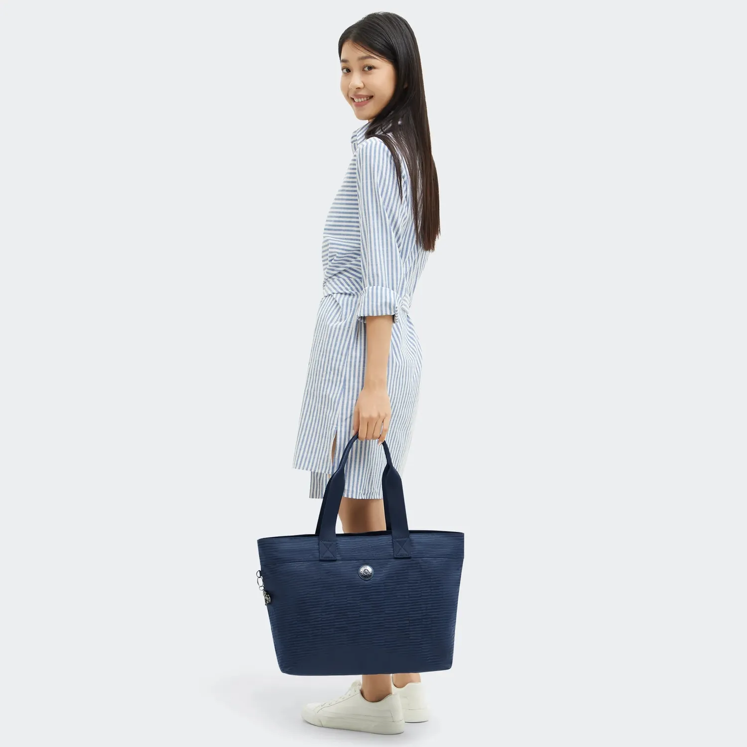 Kipling Colissa Up shopper Groot Night Ocean Jacquard laptopvak