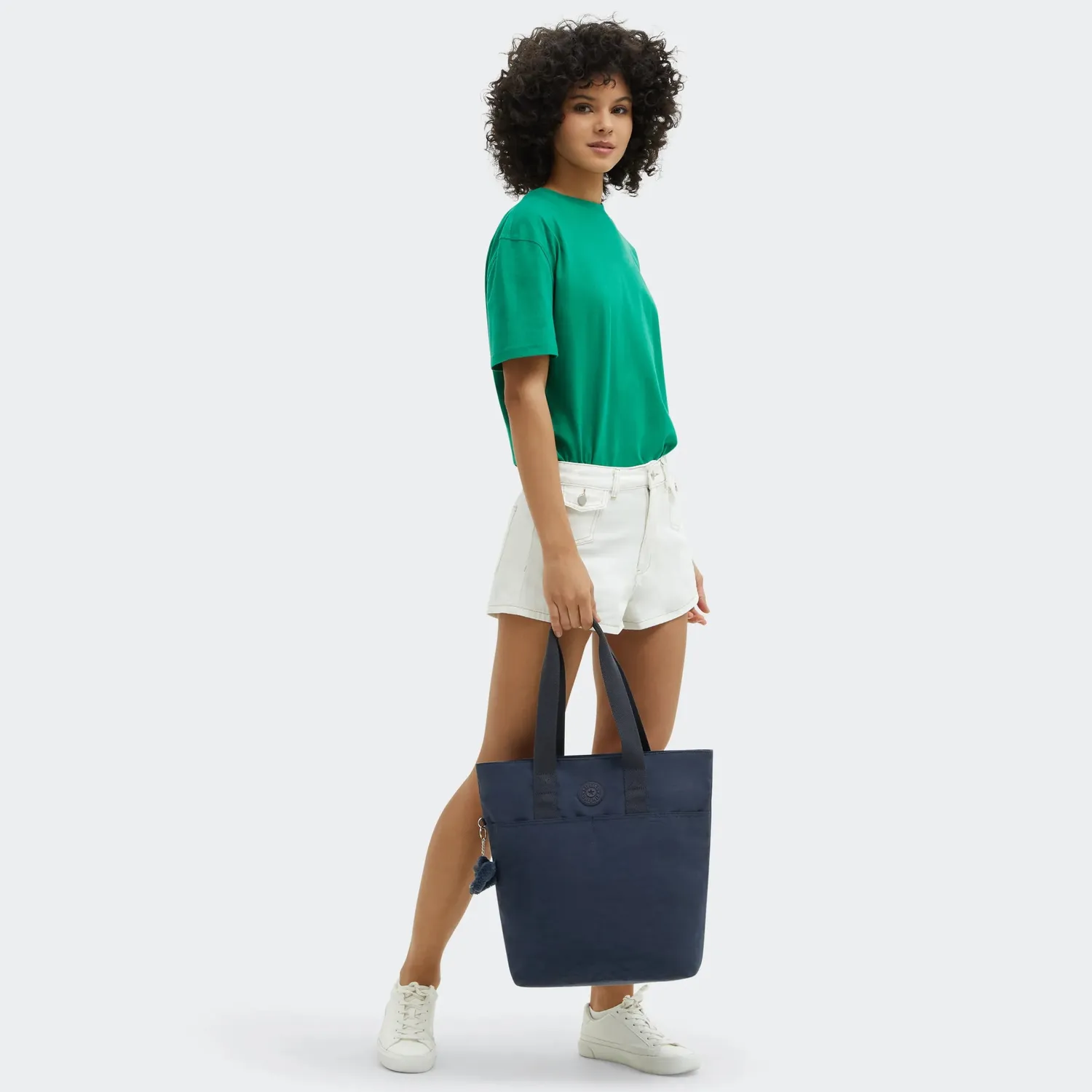 Kipling Hanifa schoudertas Groot Blue Bleu 2 laptopvak