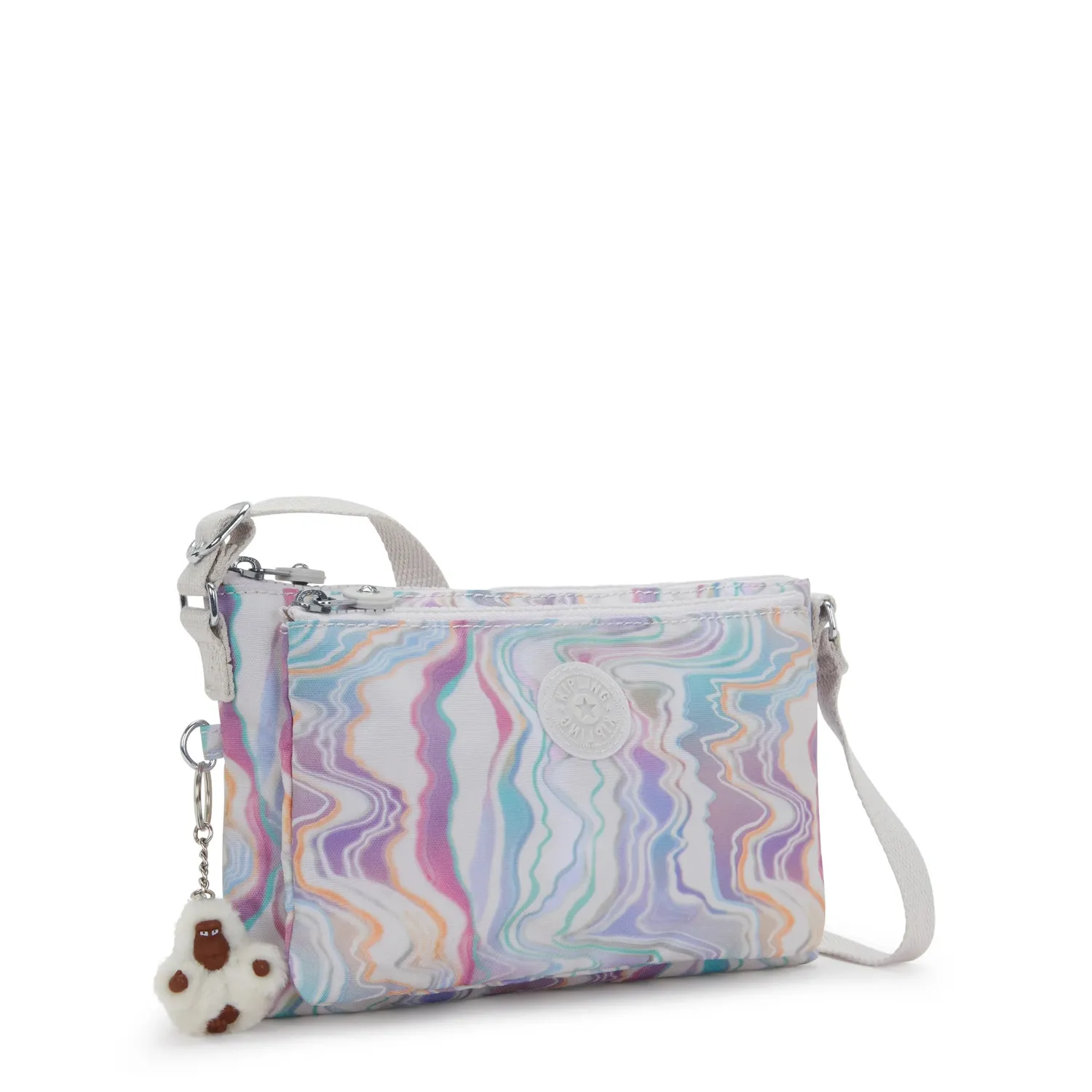 Kipling Mikaela schoudertas klein Tidal Dreams blauw