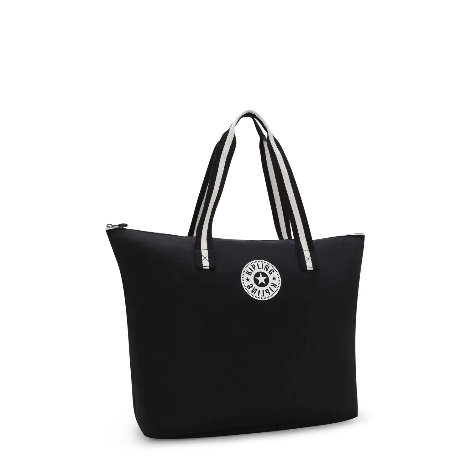 Kipling Davian Up shopper Groot Black White Hip opvouwbaar