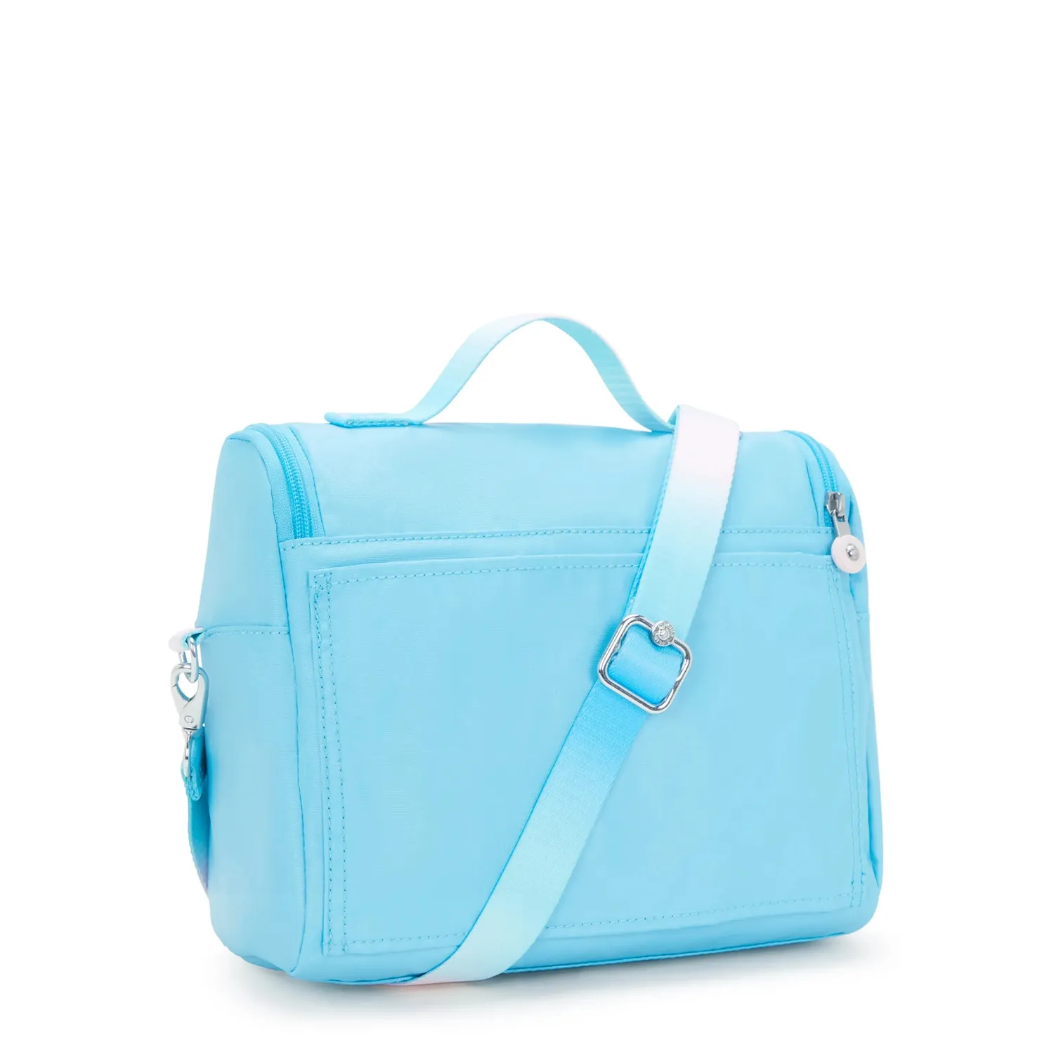 Kipling New Kichirou lunchtas Groot Sea Blue Metallic trolleybevestiging