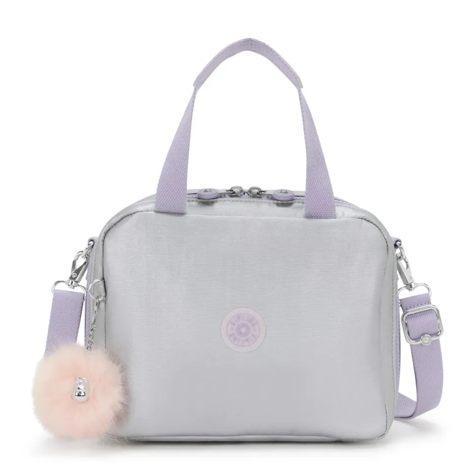 Kipling Miyo lunchtas Groot Silver Glow Metallic glans
