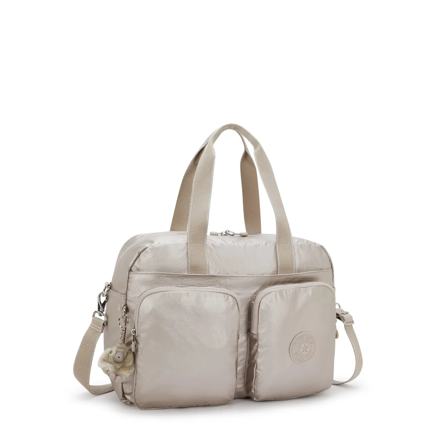 Kipling Defea XL weekendtas Medium Metallic Glow met laptopvak