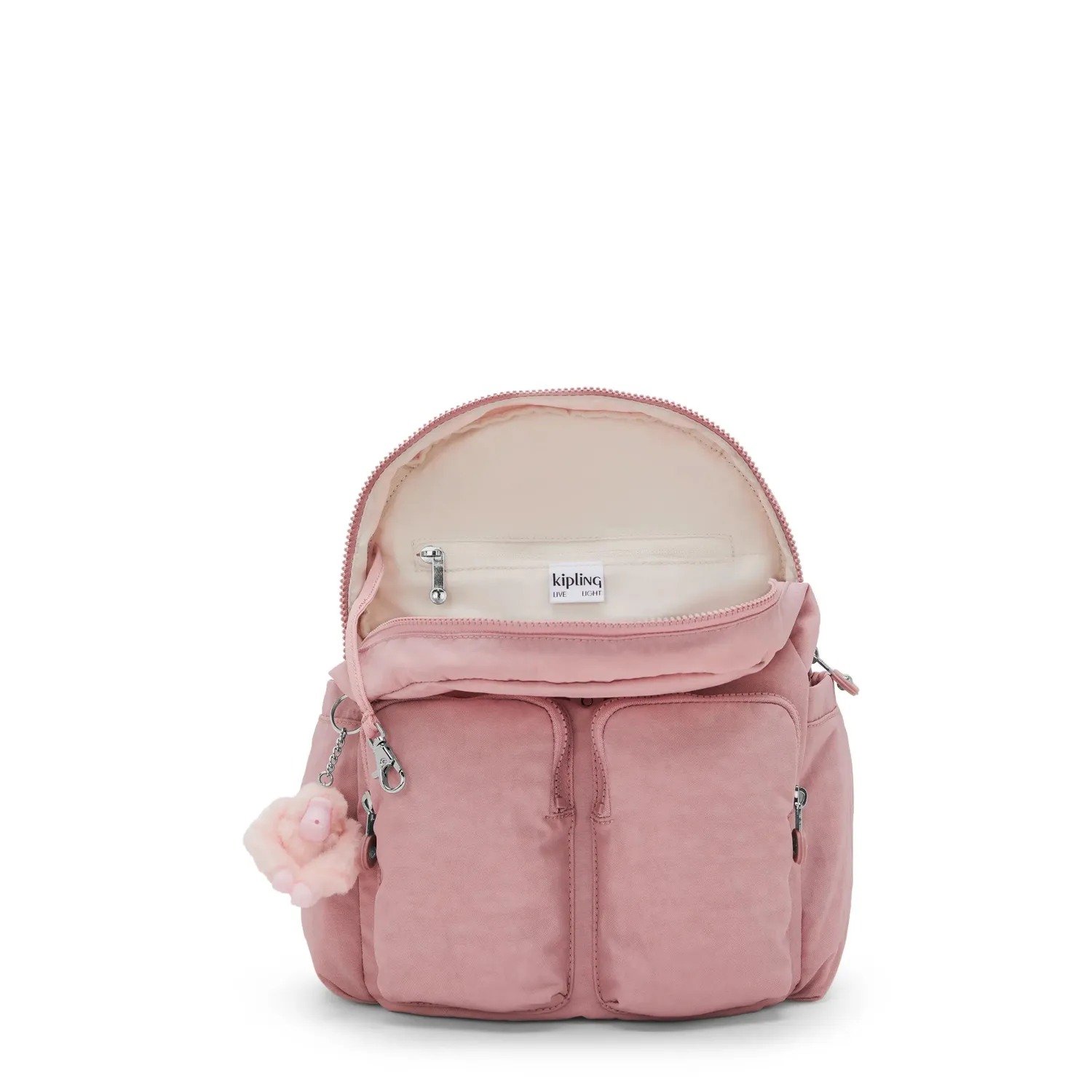 Kipling City Pocket S rugzak Smoky Blush Klein klepvak