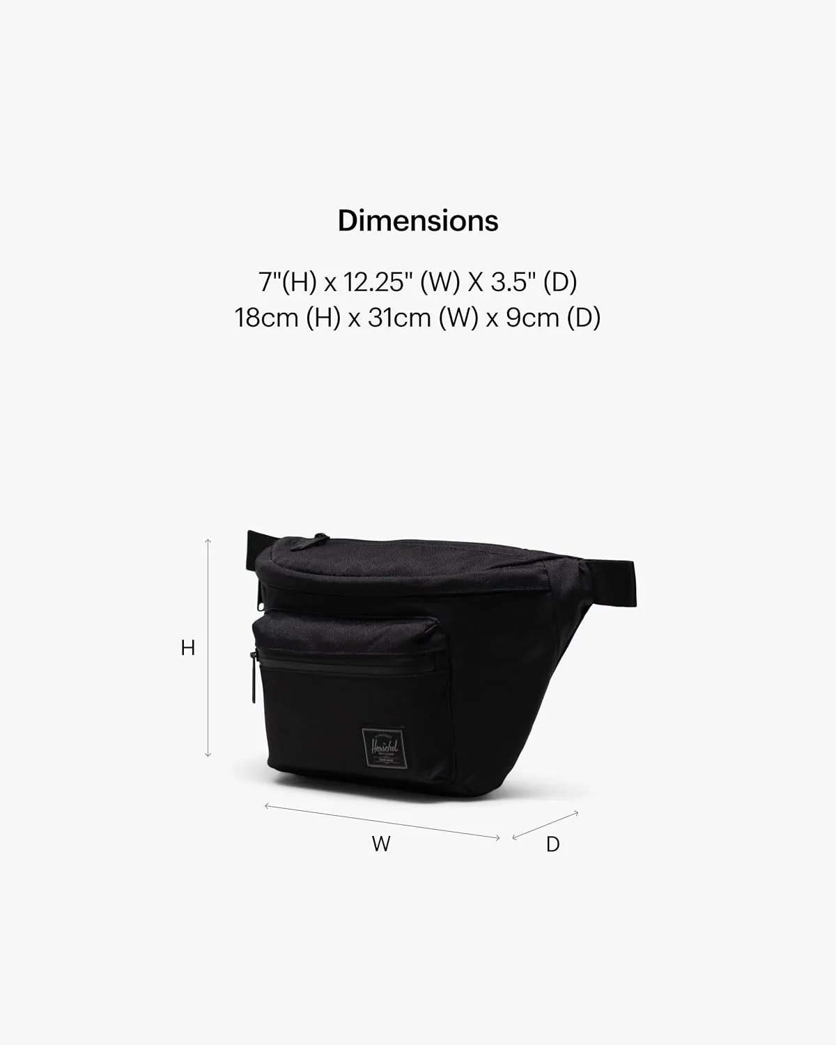 Herschel Pop Quiz heuptas zwart tonal canvas