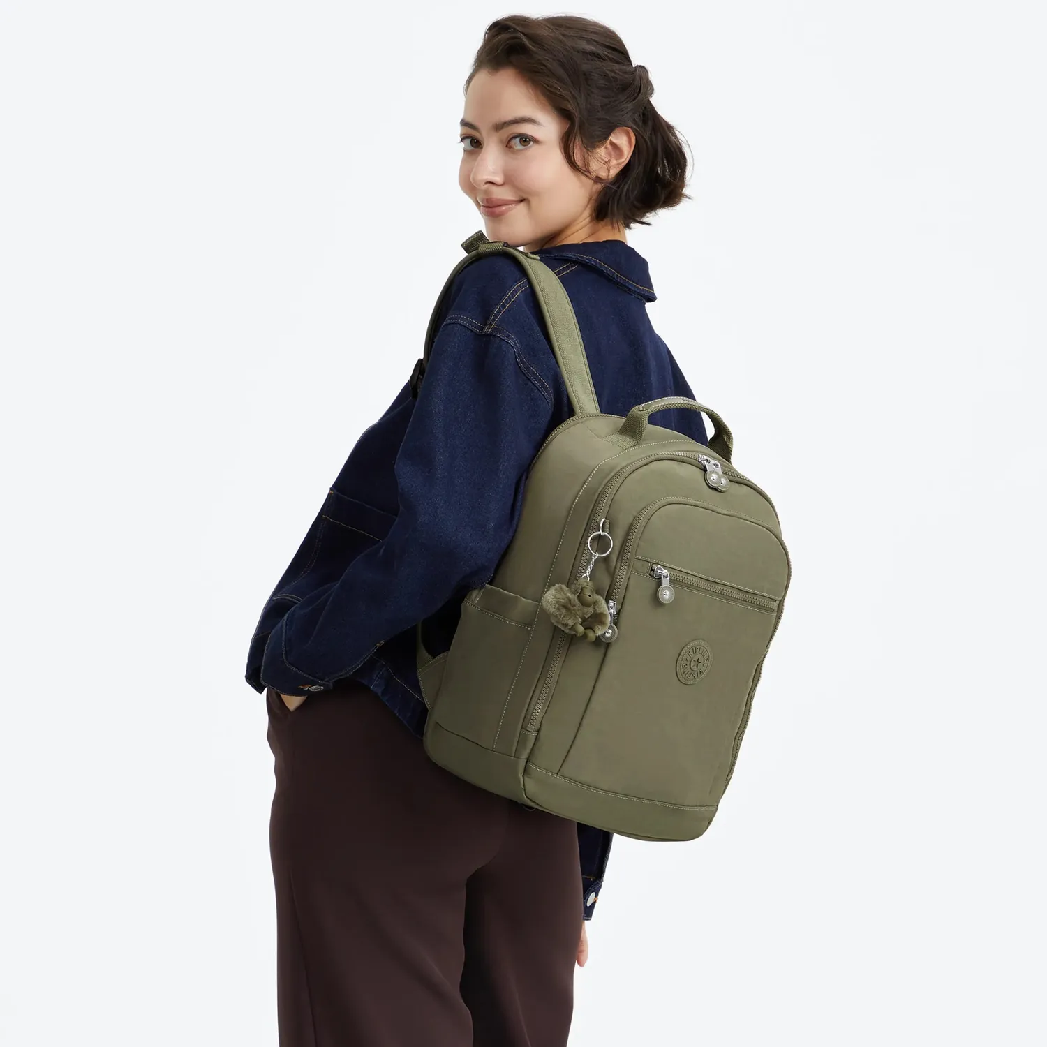 Kipling Seoul Cabin reistas Almost Sage Groot – underseat