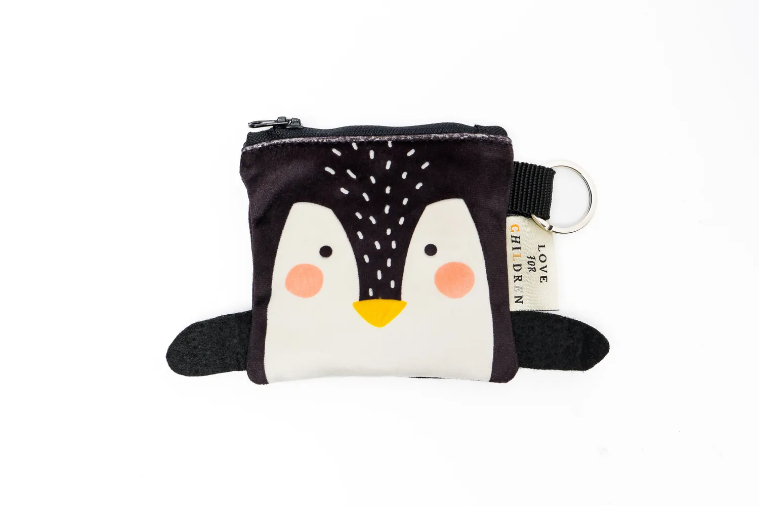 Love for Childrenn Pinguïn kinderportemonnee velvet 10 cm