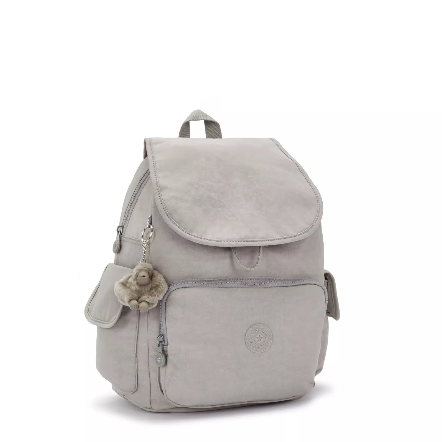 Kipling City Pack Rugzak Medium Grey Gris met zijvakken