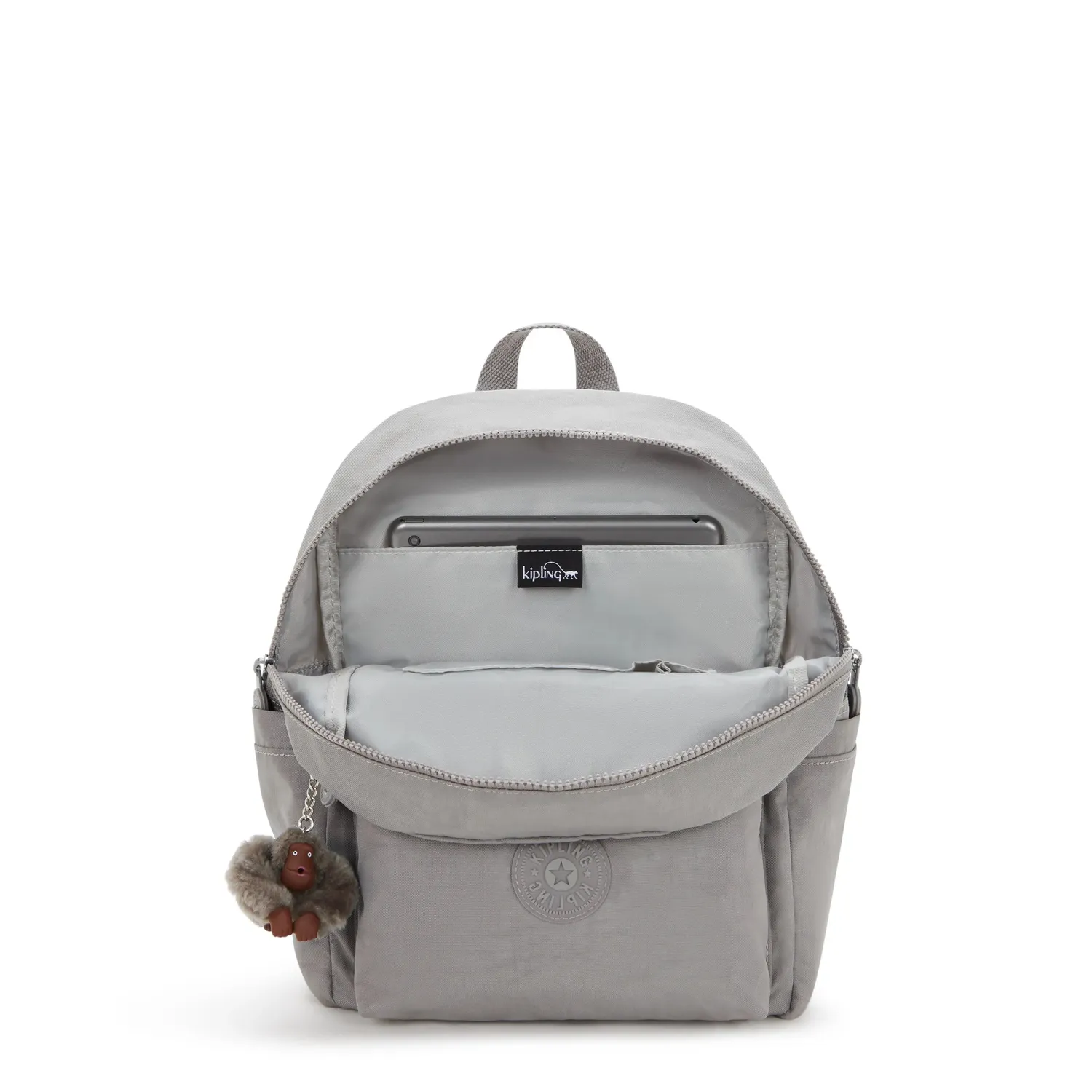 Kipling Judy M rugzak medium Cloudy Grey met vakken