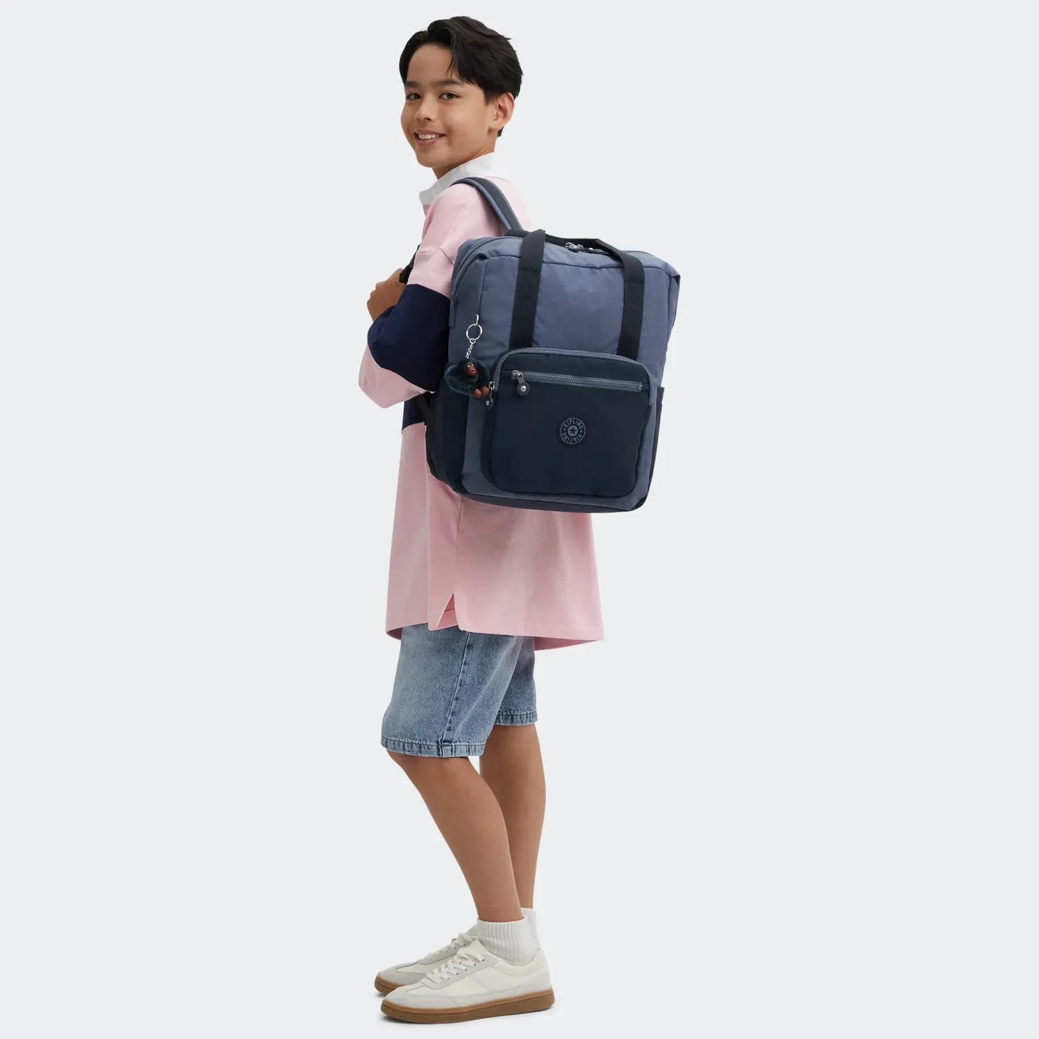 Kipling Buddy rugzak Game Grey Medium met laptopvak