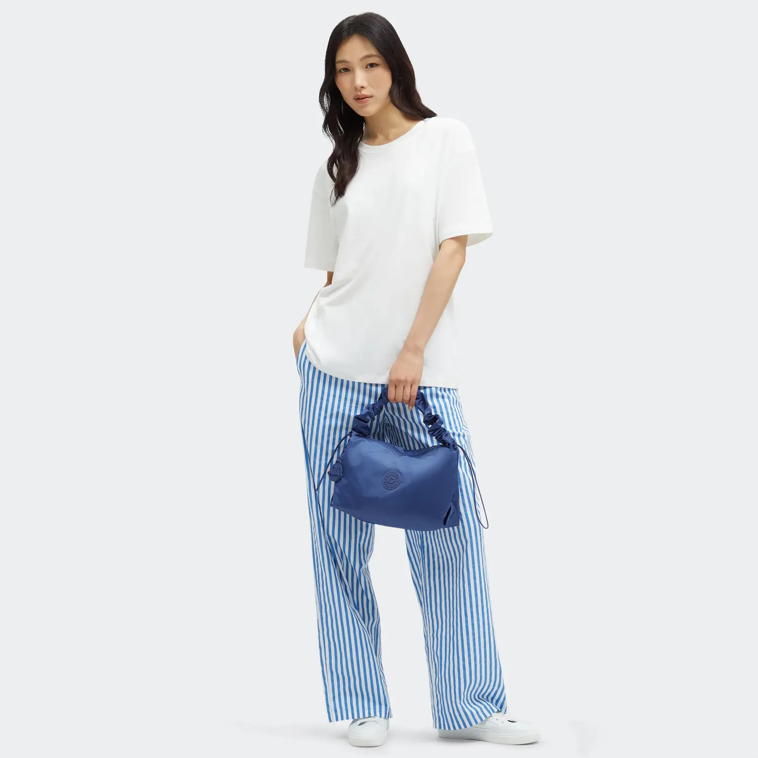 Kipling Eleni M schoudertas Casual Blue medium rits