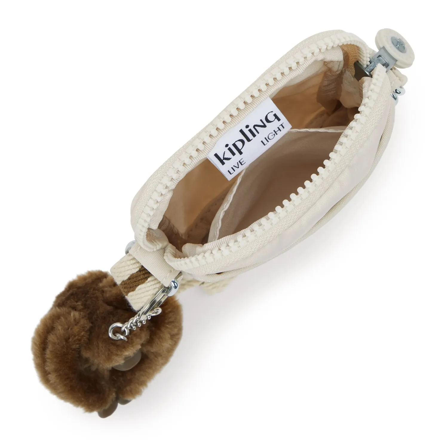 Kipling Tally telefoontas Soft Sand Klein waterafstotend