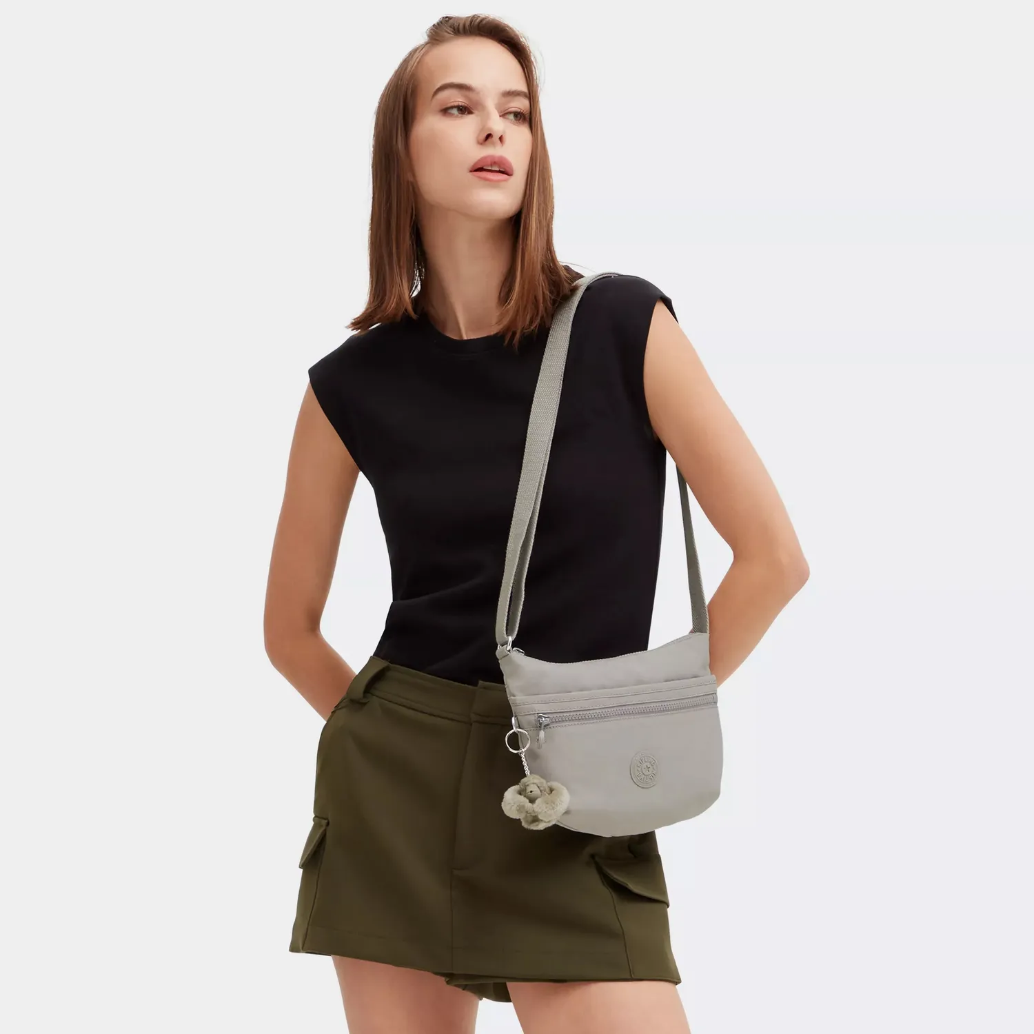 Kipling Arto S schoudertas Grey Gris klein licht