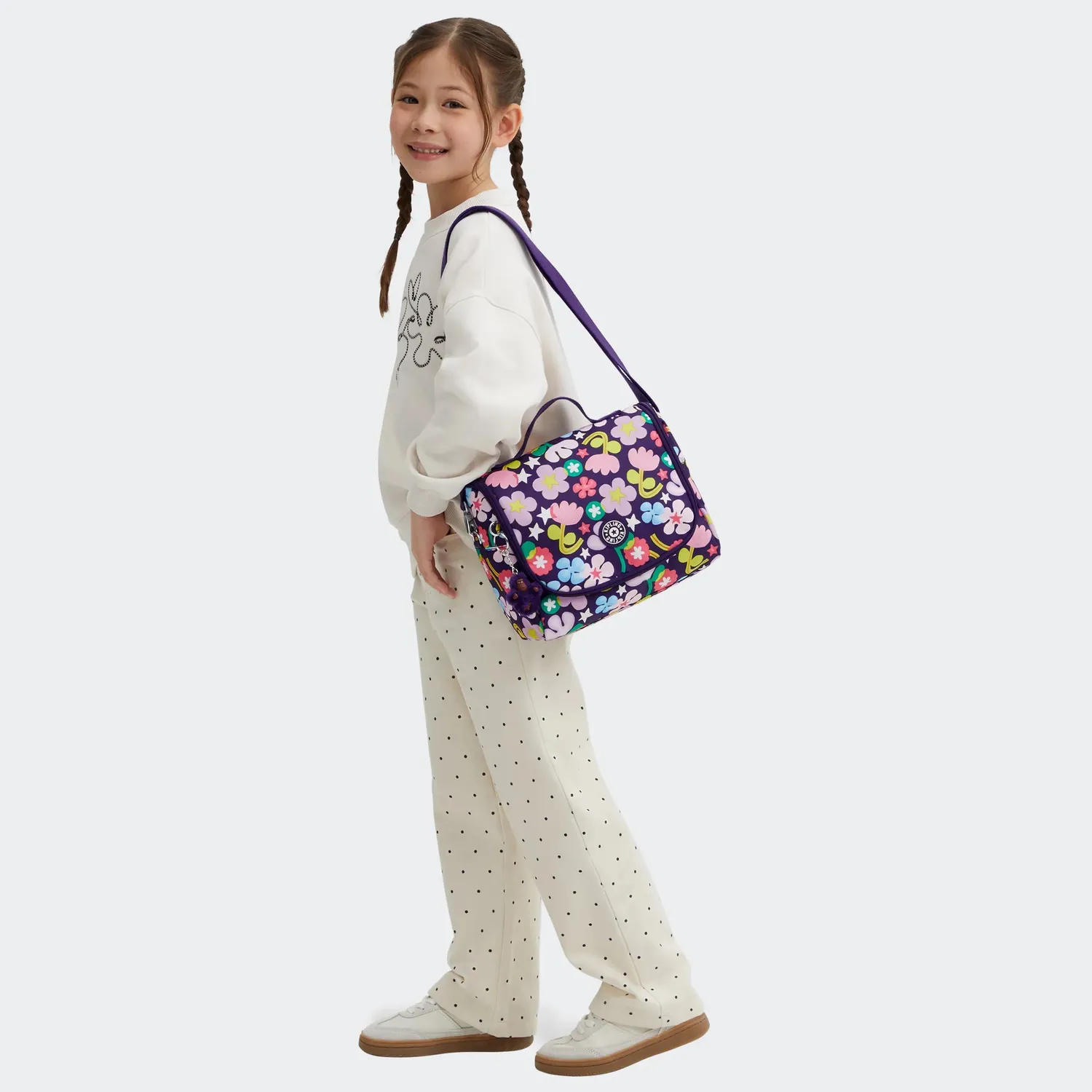 Kipling New Kichirou lunchtas Groot Fairy Flower trolleybevestiging