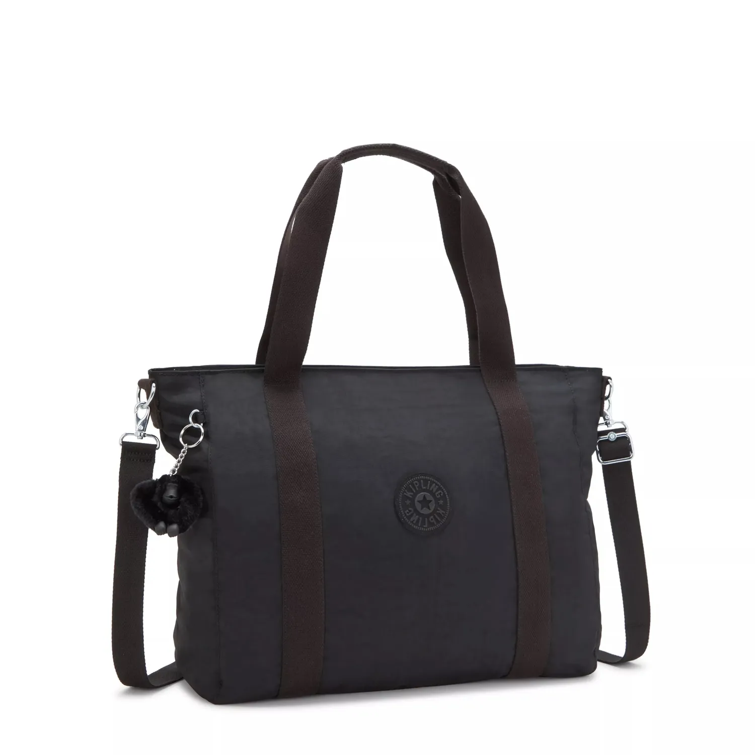 Kipling Asseni schoudertas Black Noir shopper groot