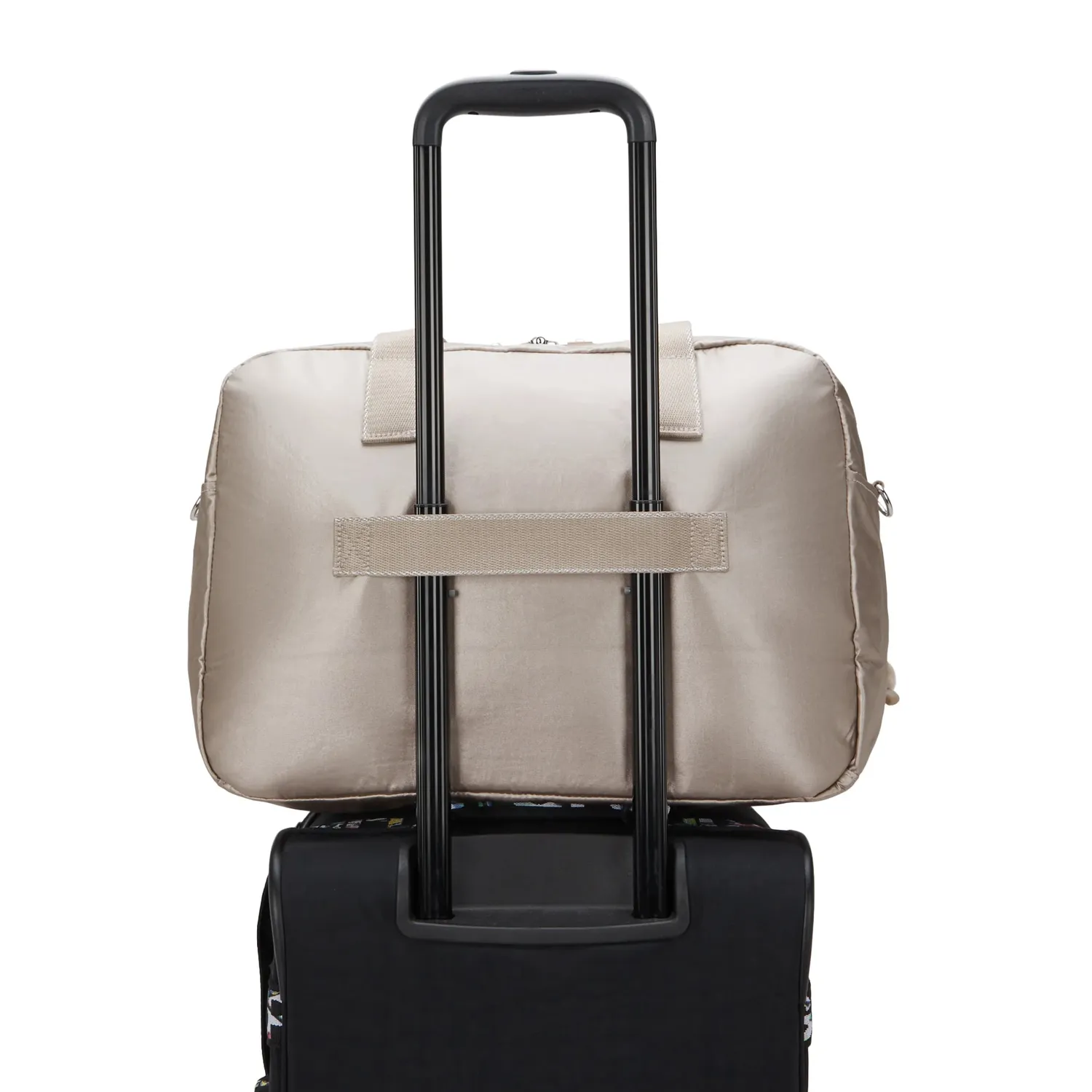 Kipling Defea XL weekendtas Medium Metallic Glow met laptopvak