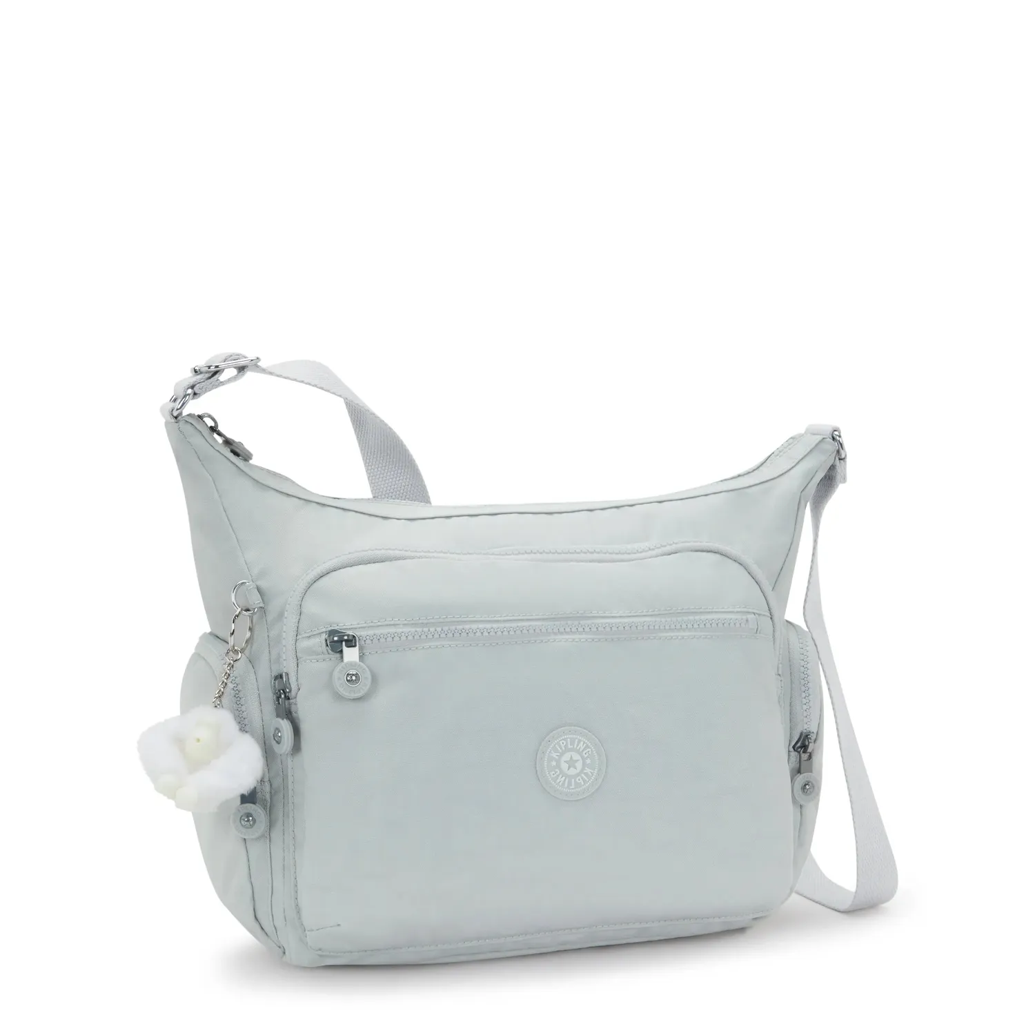 Kipling Gabbie crossbody tas Easy Grey groot met ritsvakken
