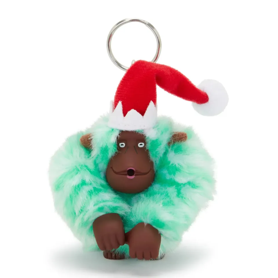 Kipling Elf Monkey M sleutelhanger Elf Green feestaapje