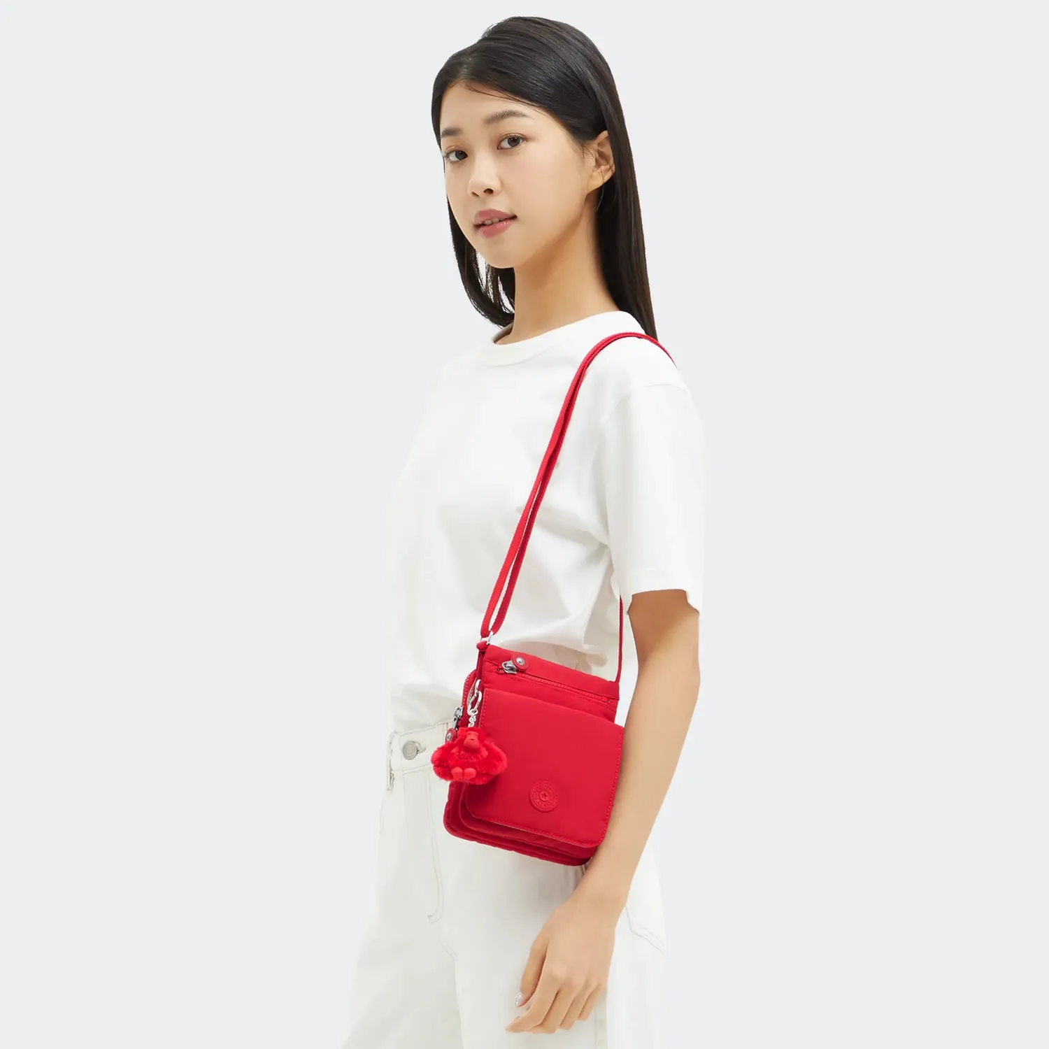 Kipling New Eldorado crossbody tas Red Rouge klein licht