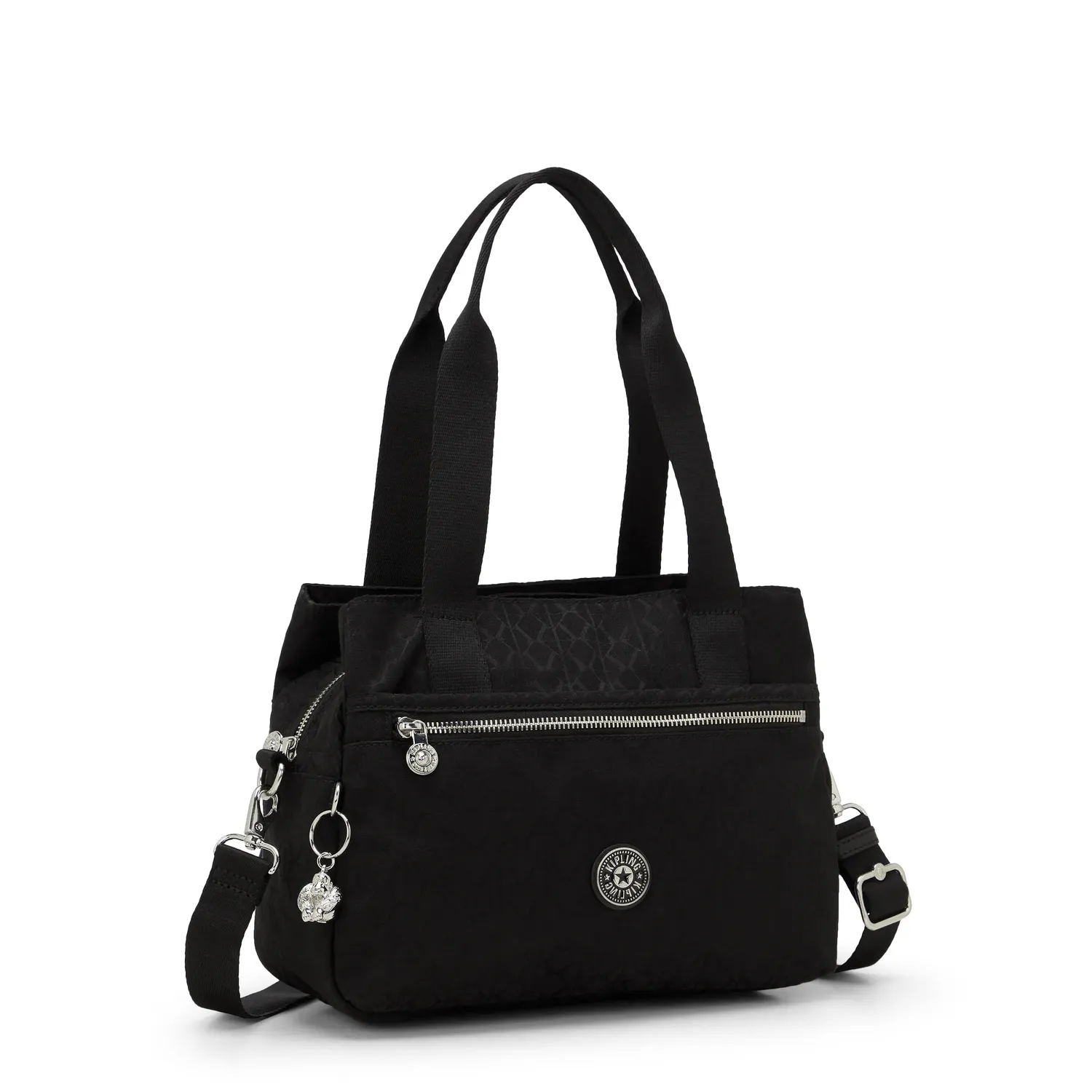 Kipling Elysiana schoudertas noir sign jq medium 3-vaks