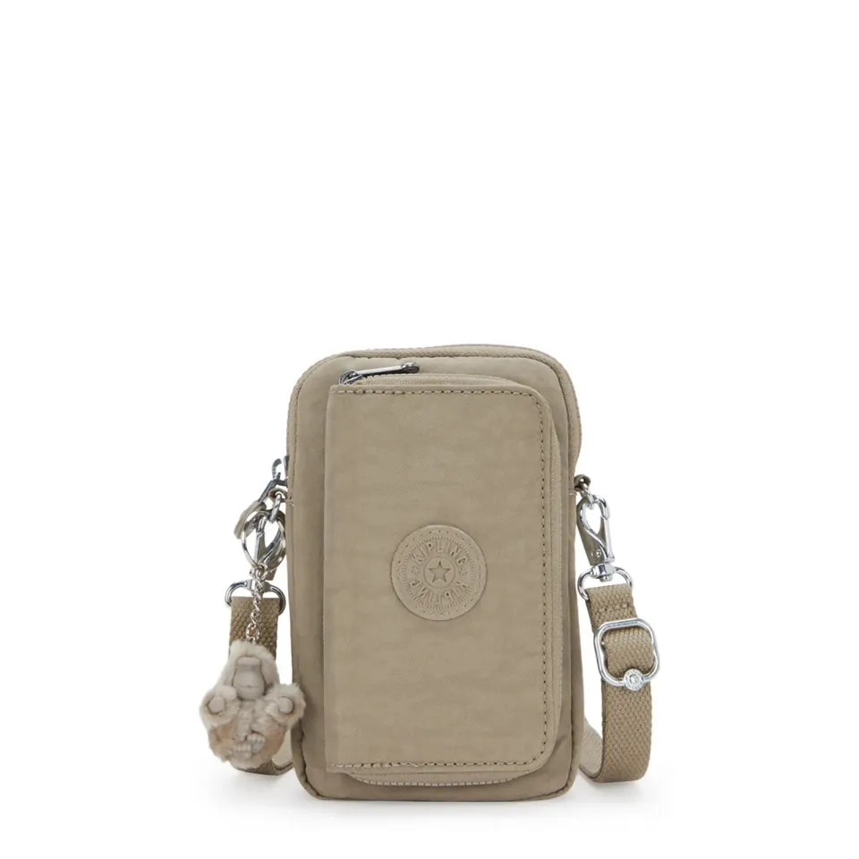 Kipling Telmo portemonnee crossbody klein Soft Taupe rits