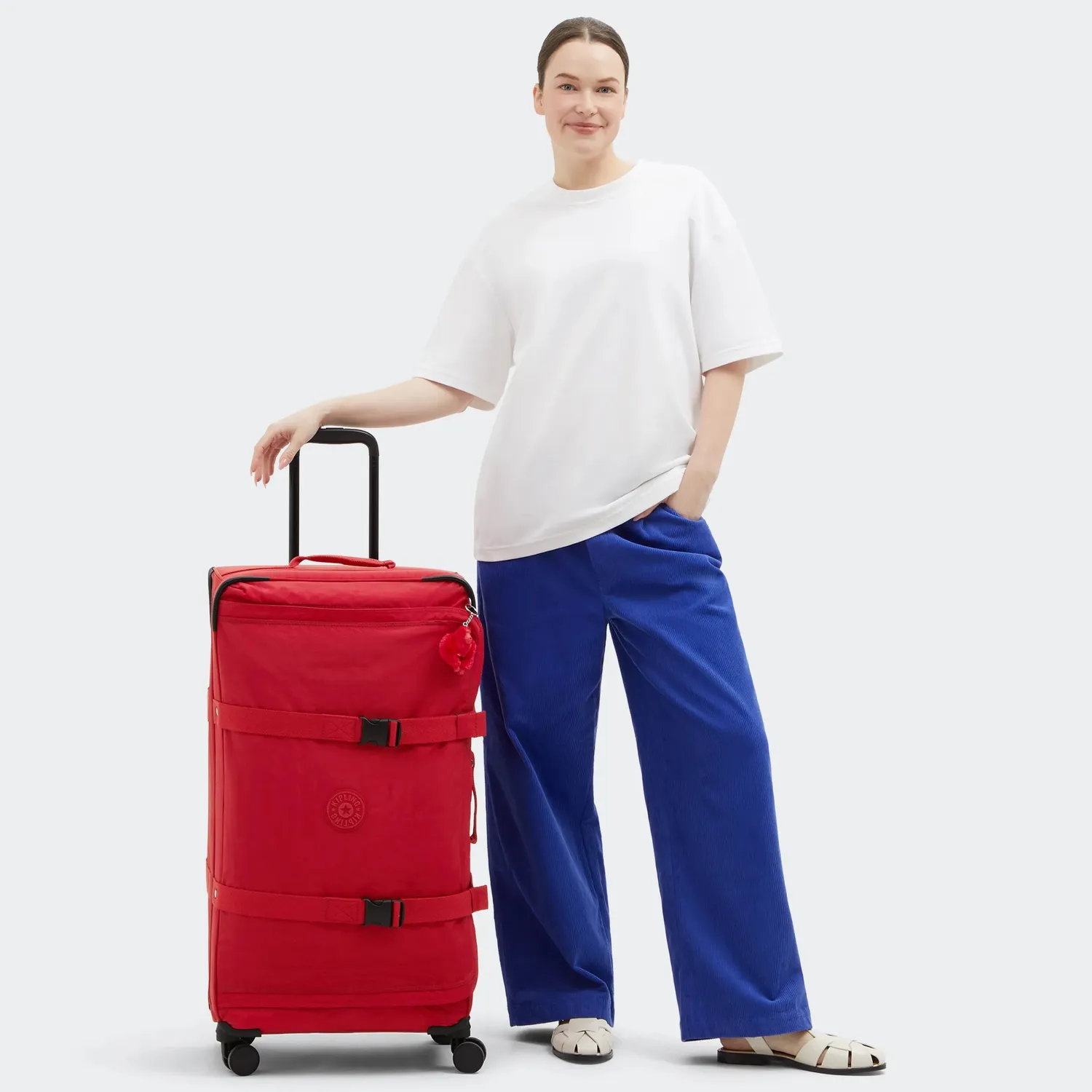 Kipling Spontaneous L koffer Groot Ruby Red TSA-slot