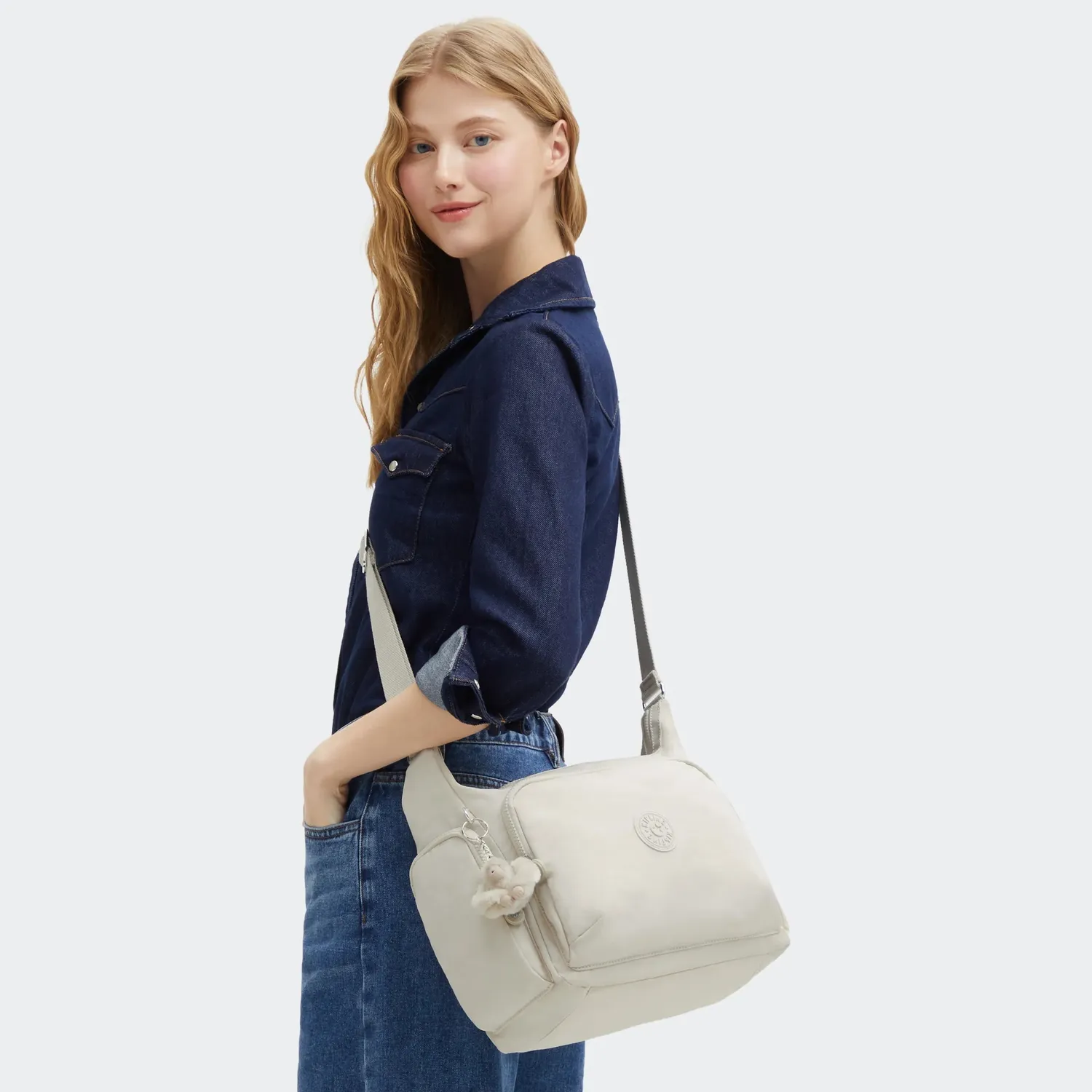 Kipling Gabb crossbodytas Groot Hideaway Beige lichtgewicht