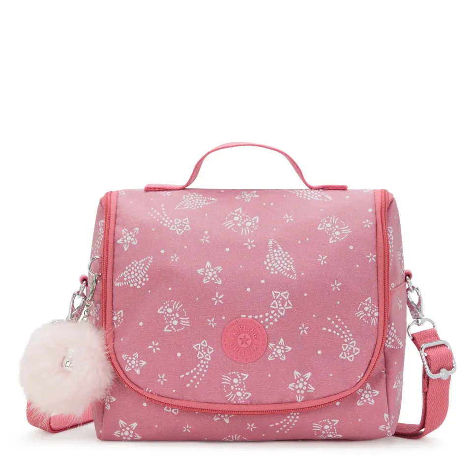 Kipling New Kichirou lunchtas Glitter Cats groot print