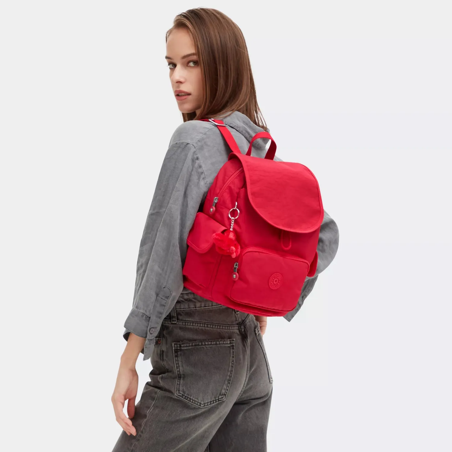 Kipling City Pack S rugzak Klein Red Rouge waterafstotend