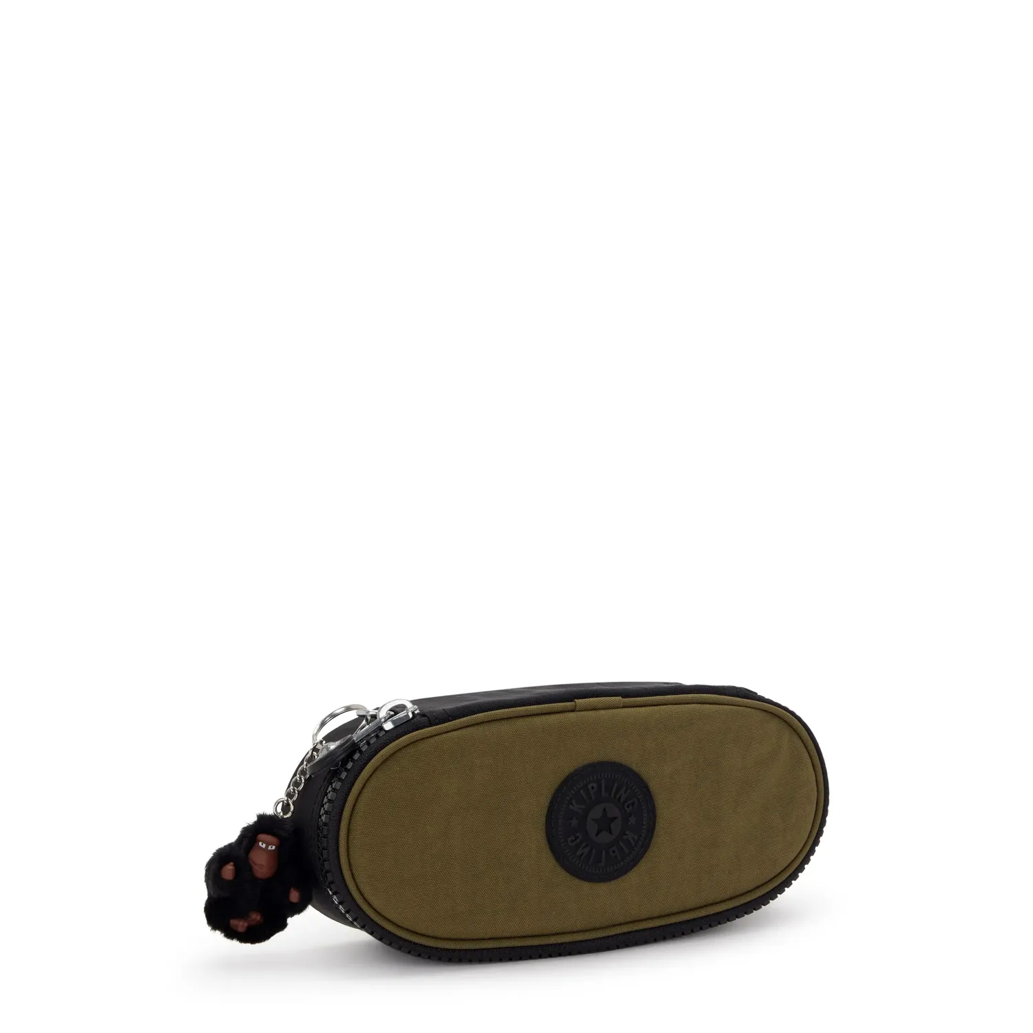 Kipling Duobox pennenetui Medium Black Khaki Block waterdicht