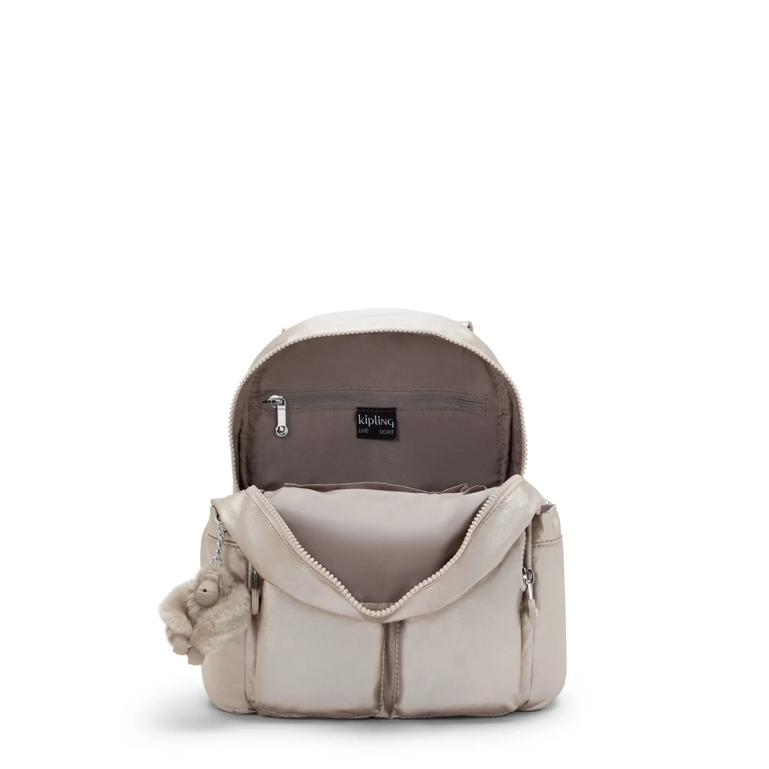 Kipling City Pocket Mini rugzak Metallic Glow klein met klep