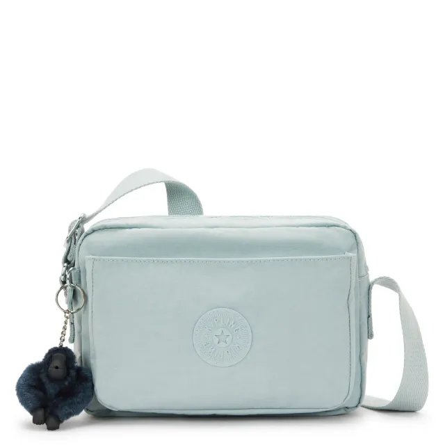 Kipling Abanu M crossbody tas Breezy Blue medium met ritsvakken