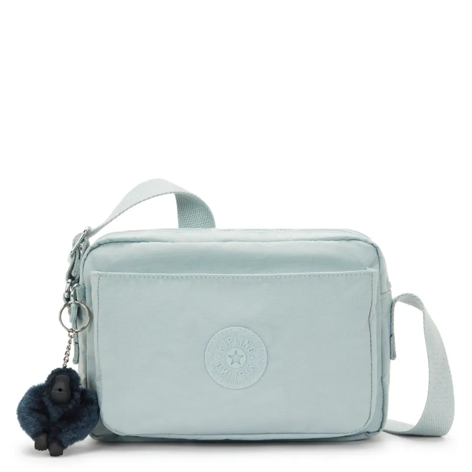 Kipling Abanu M crossbody tas Breezy Blue medium met ritsvakken