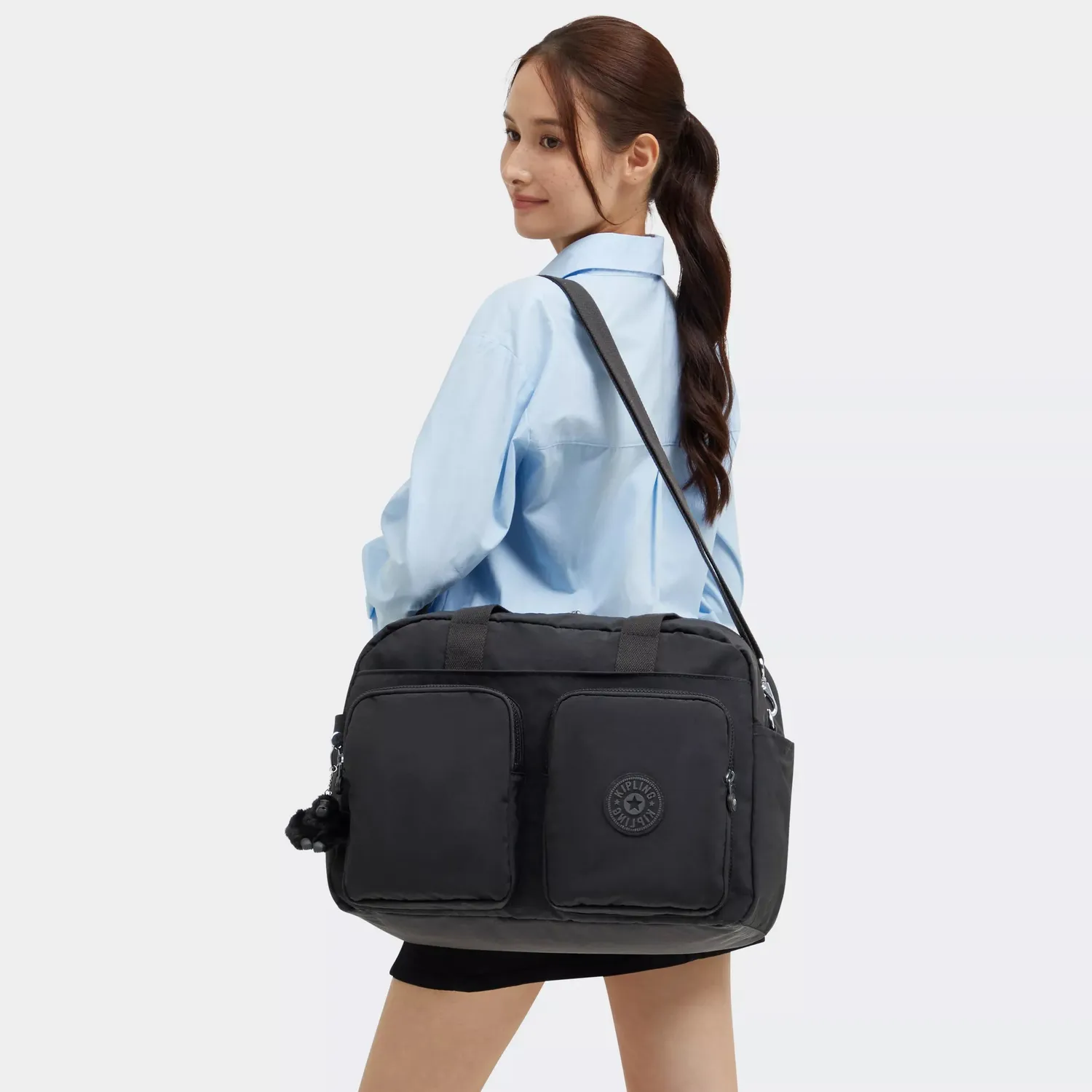 Kipling Defea XL weekendtas Medium Black Noir met laptopvak