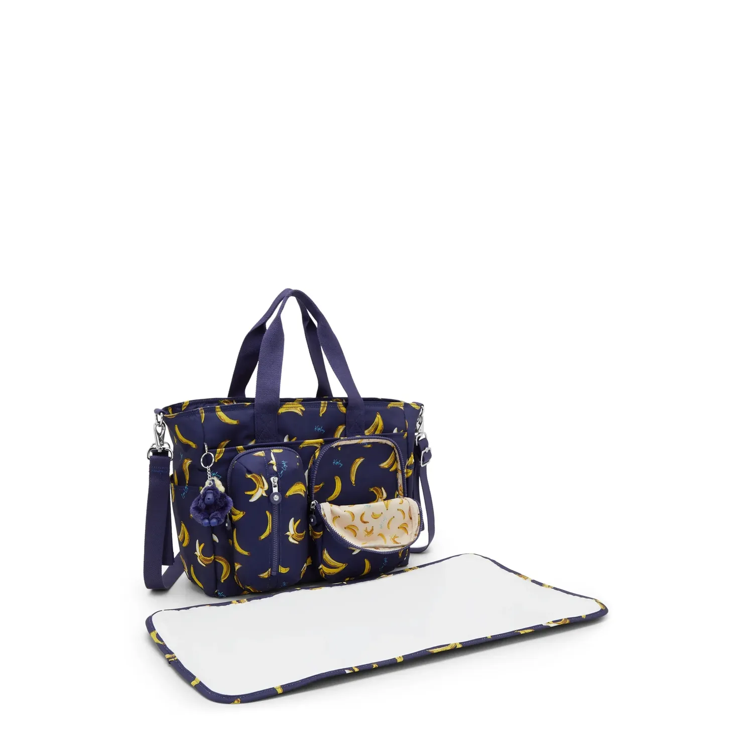 Kipling Babygear babytas Medium Baby Banana Print met matje
