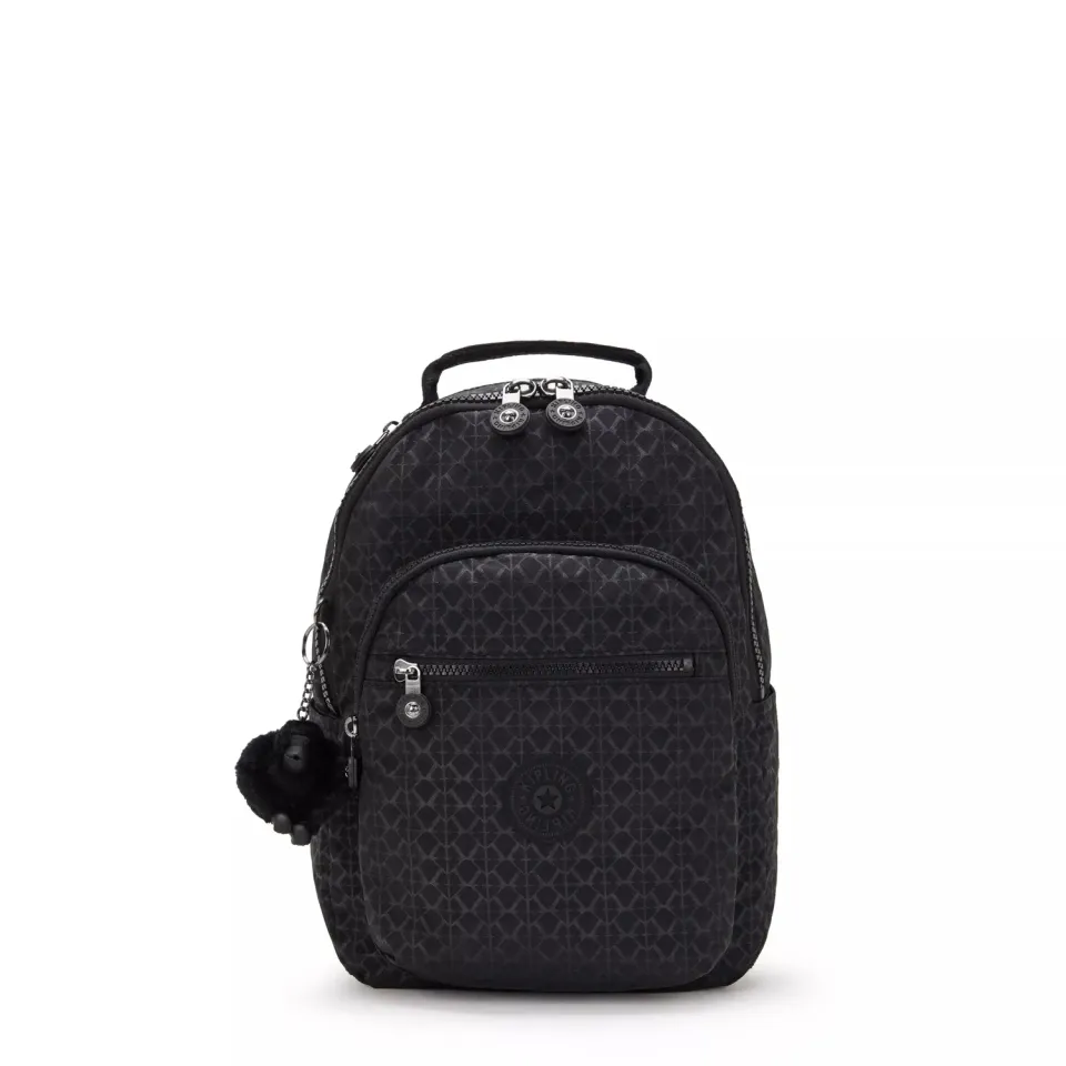 Kipling Seoul S kleine rugzak Signature Emb met 11 inch tabletvak