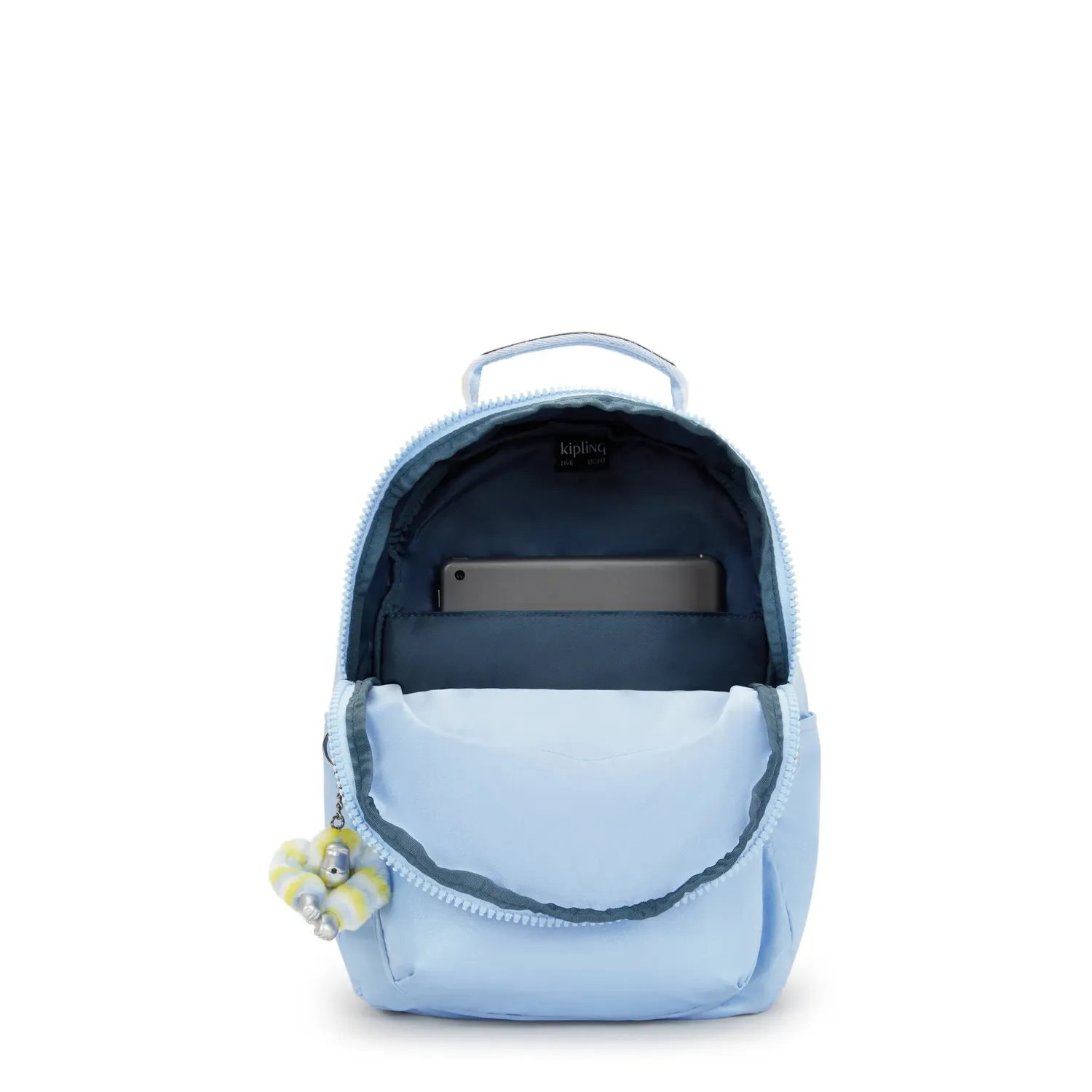 Kipling Seoul S kleine rugzak Clear Sky Metallic met tabletvak