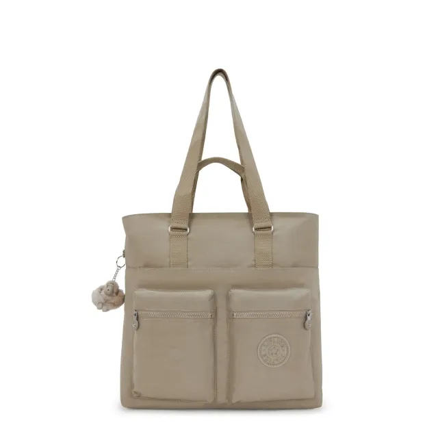 Kipling India shopper soft taupe groot laptopvak