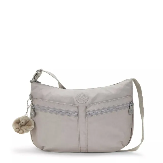 Kipling Izellah schoudertas Grey Gris Medium waterafstotend