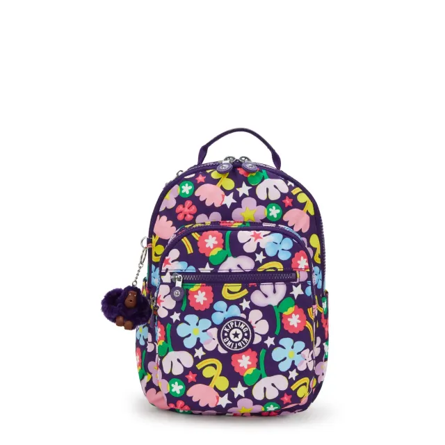 Kipling Seoul S rugzak Fairy Flower klein met 11 inch vak