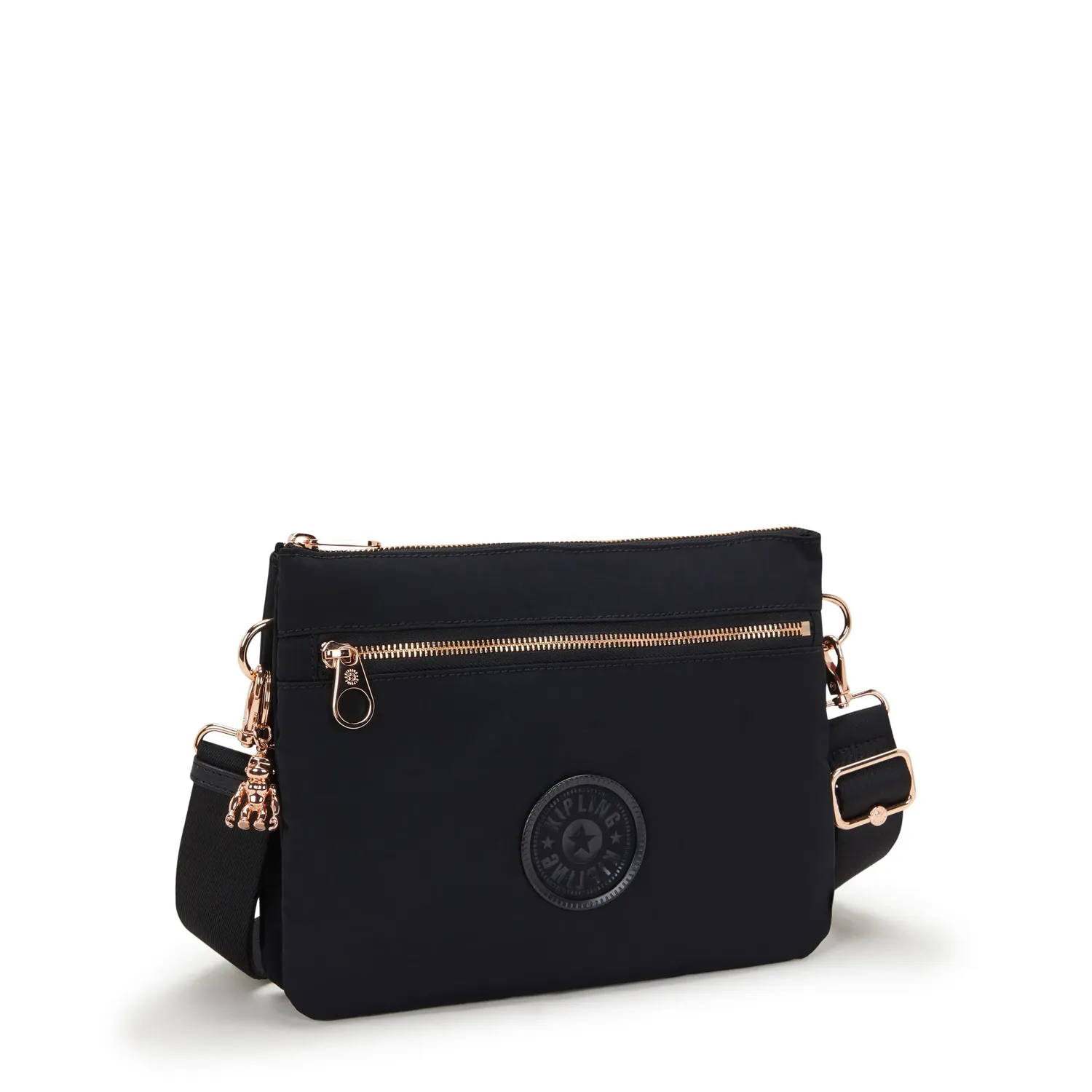 Kipling Riri L Zip schoudertas medium Black Rose Spice rits