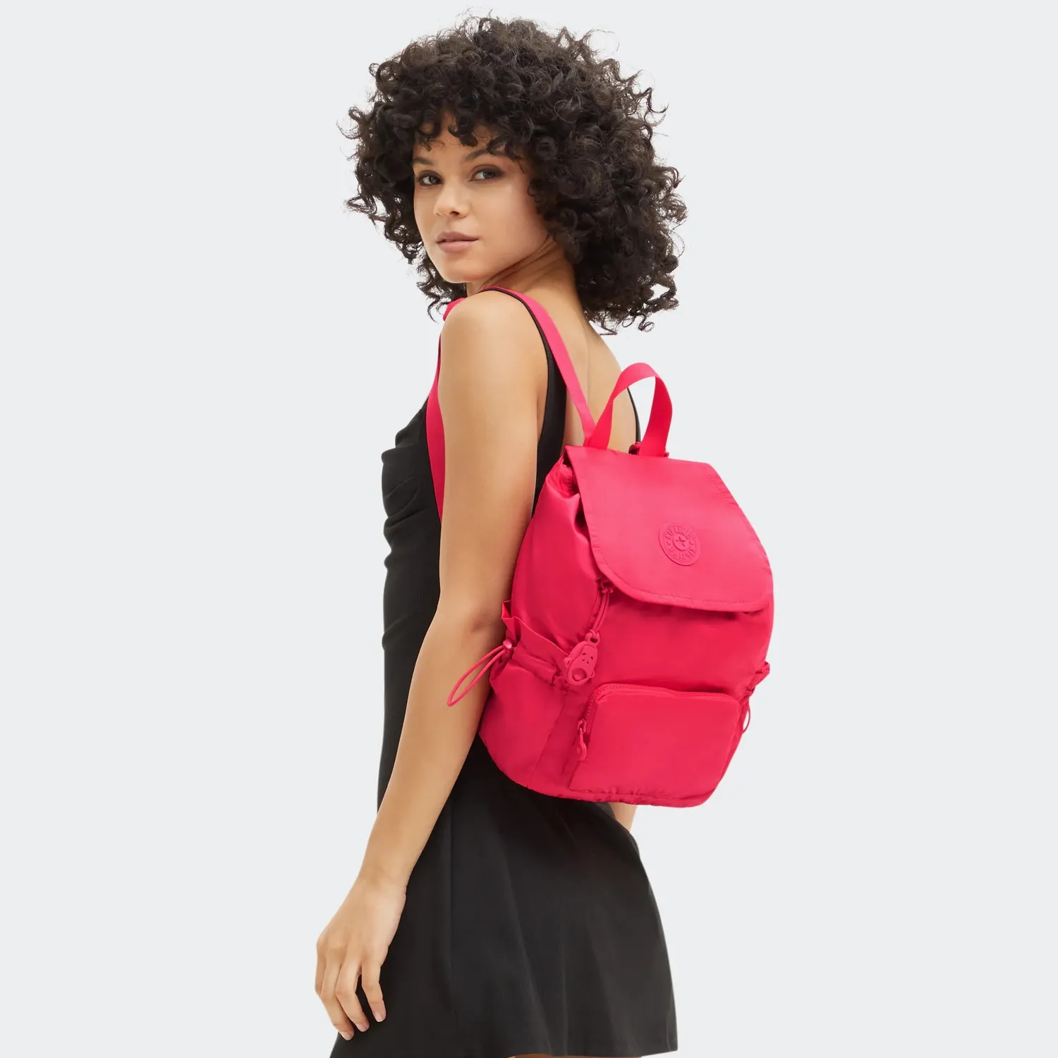 Kipling Joetta rugzak Simply Fuchsia Klein met flessenhouders