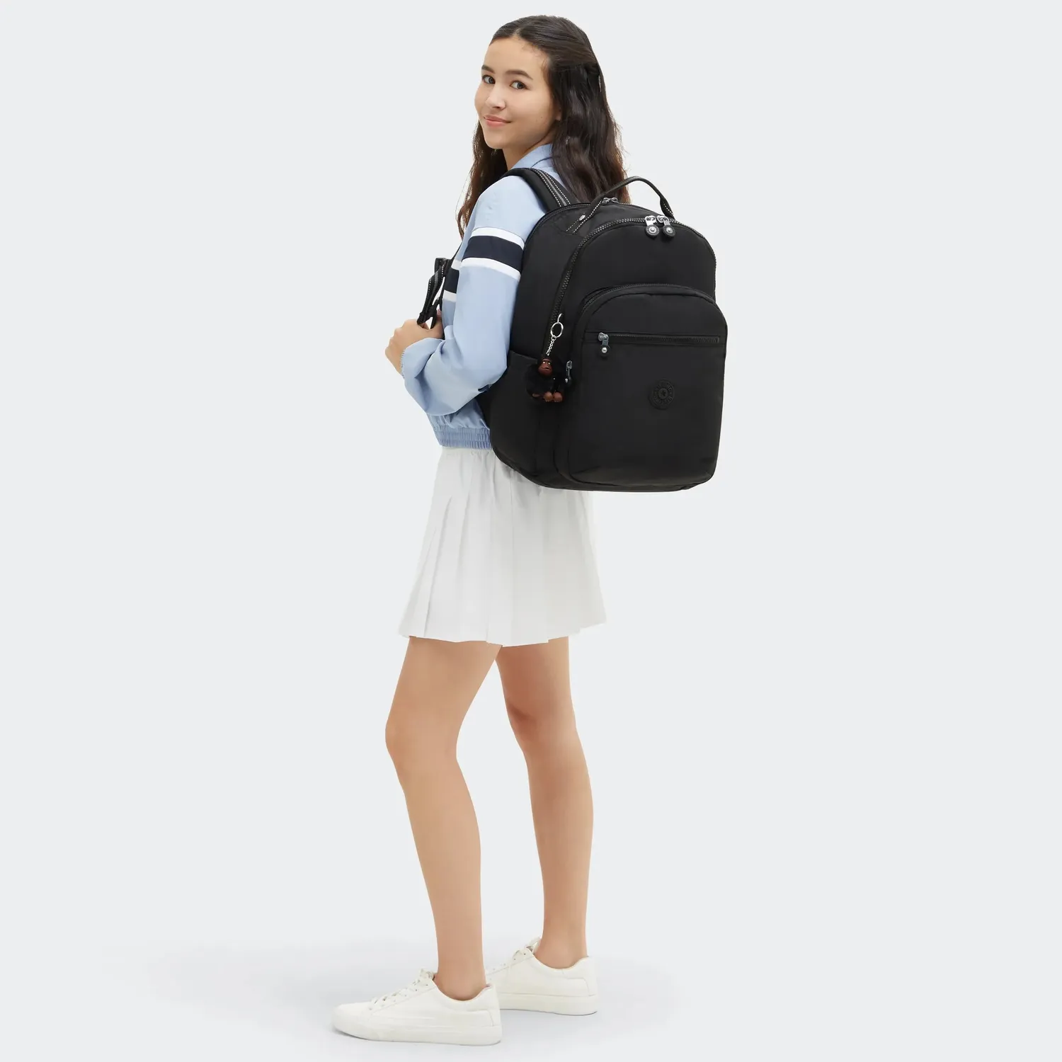 Kipling Seoul College Extra rugzak True Black Groot 15 inch