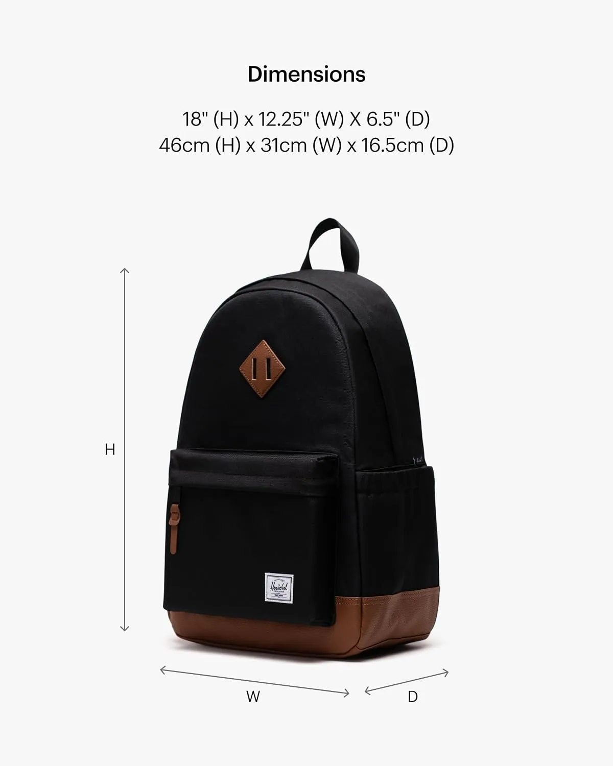 Herschel Heritage rugzak Black Tan canvas