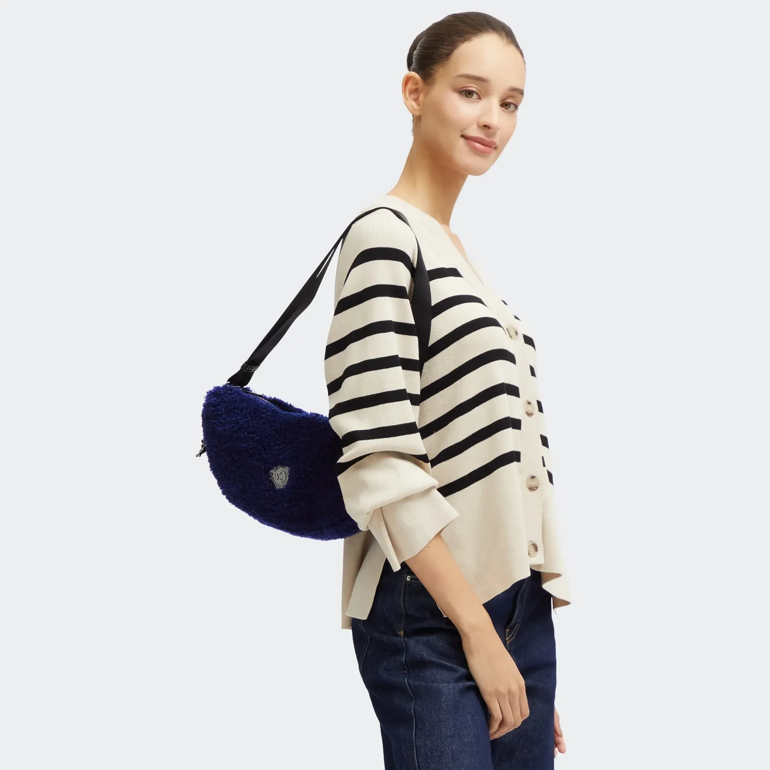 Kipling Julisa S crossbody tas Fuzzy Night Klein met ritsvak