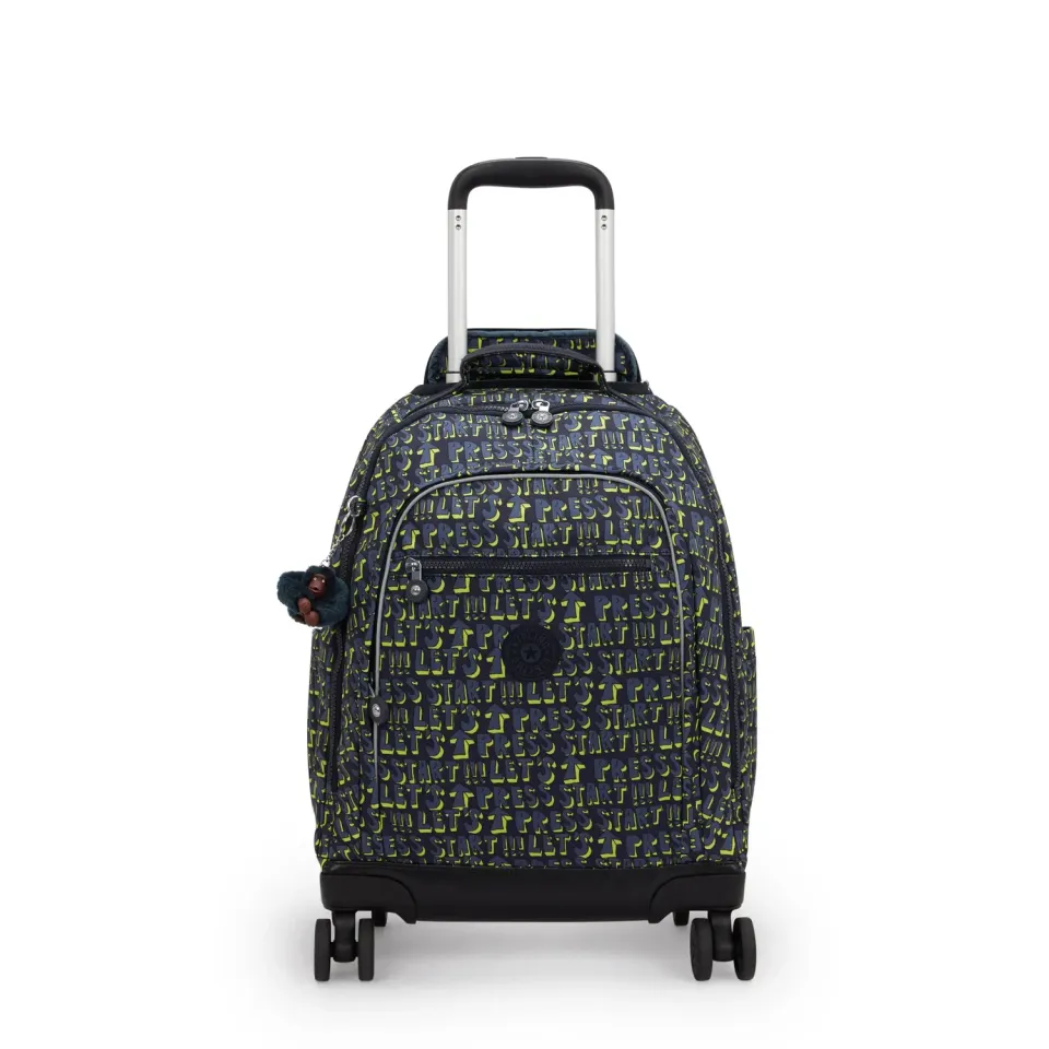 Kipling New Zea rugzak met wielen Lets Play Print Groot draagcomfort
